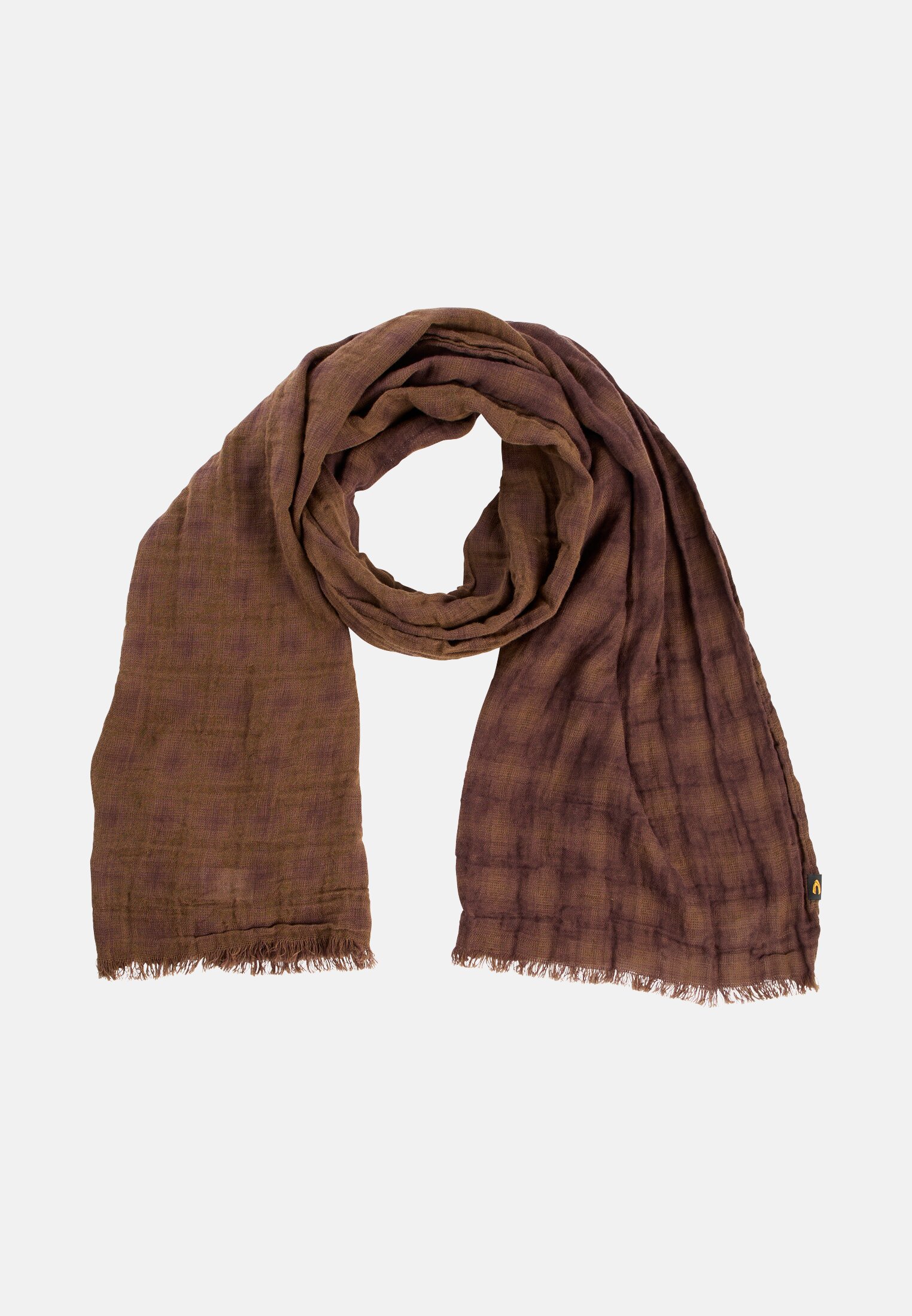 Heren Sjaal van puur katoen Modderbruin frontaal voor