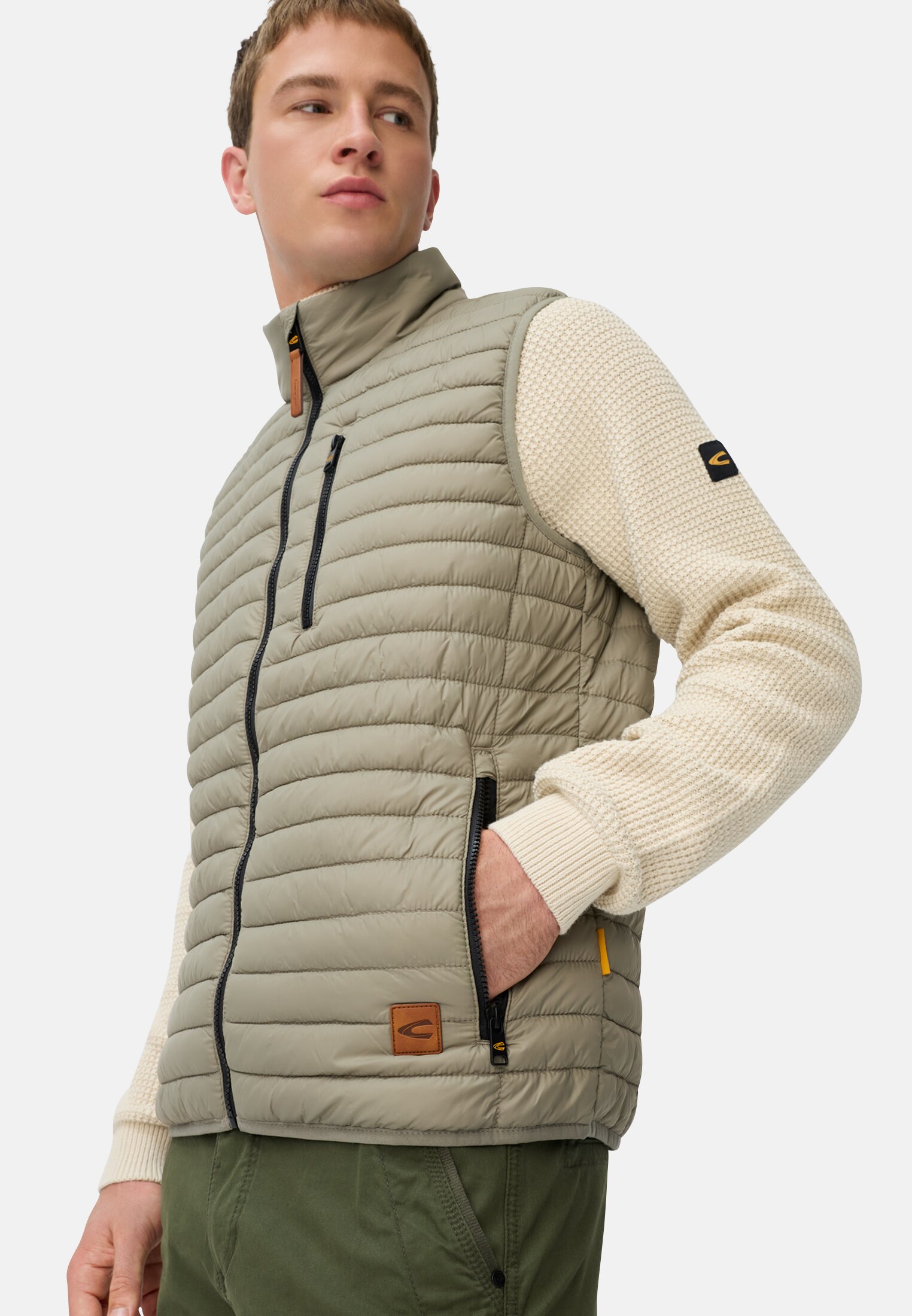 Men Quilted vest made from recycled polyamide Green worn emotional