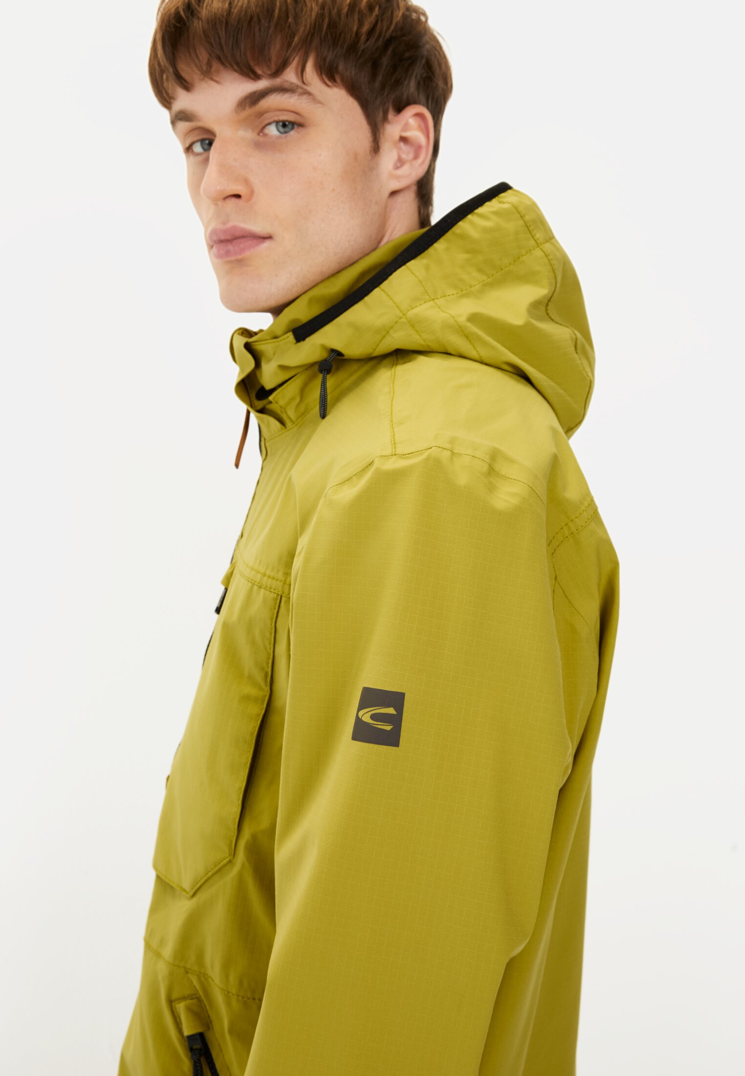 Men Windbreaker with removable hood Moss