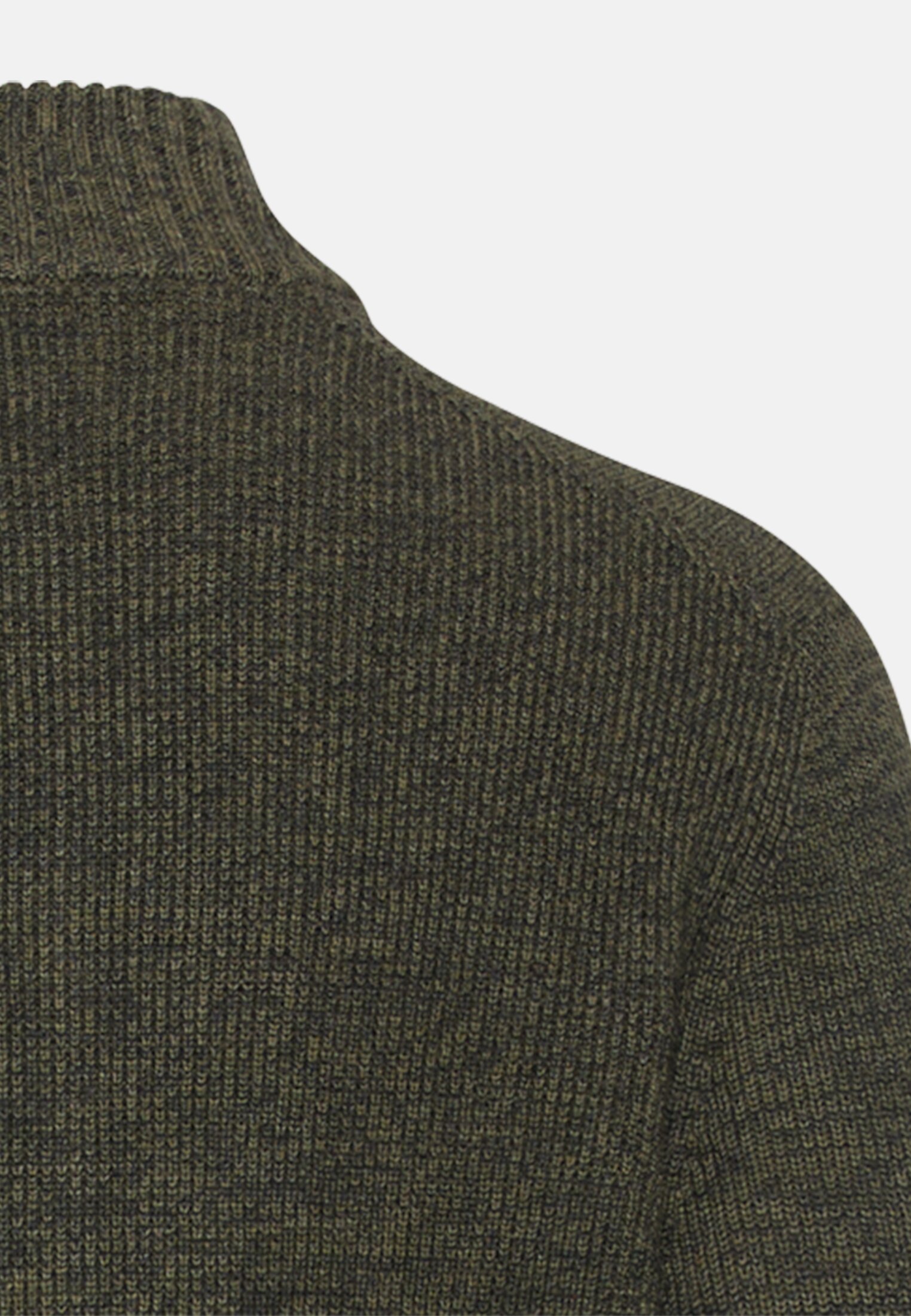 Men Knitted troyer in marled look Olive green close back