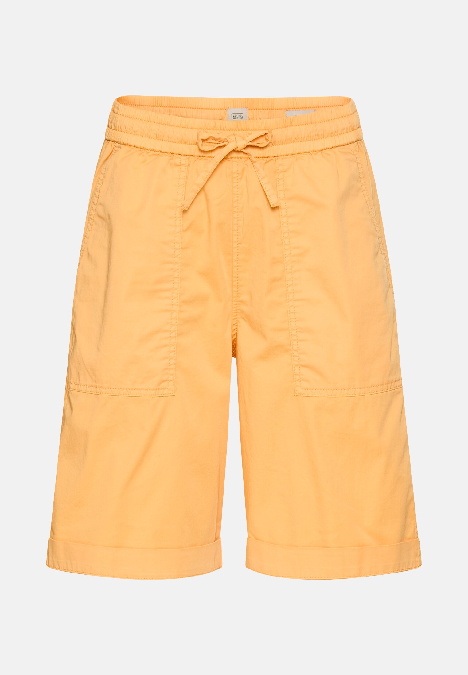 Women Bermuda shorts with elastic drawstring Orange frontal front