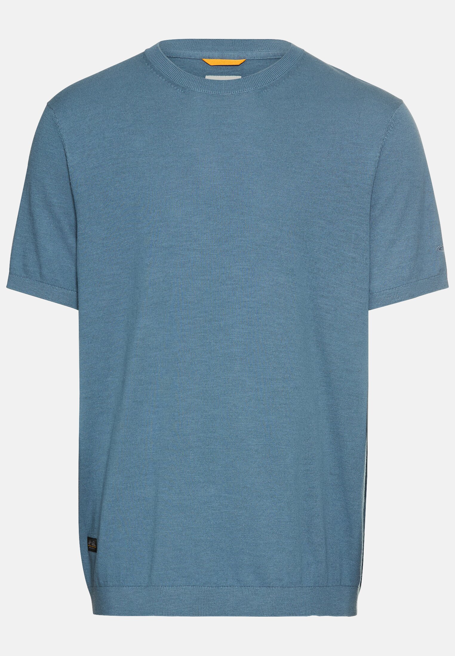 Men Knitted shirt made of pure cotton Stone blue frontal front
