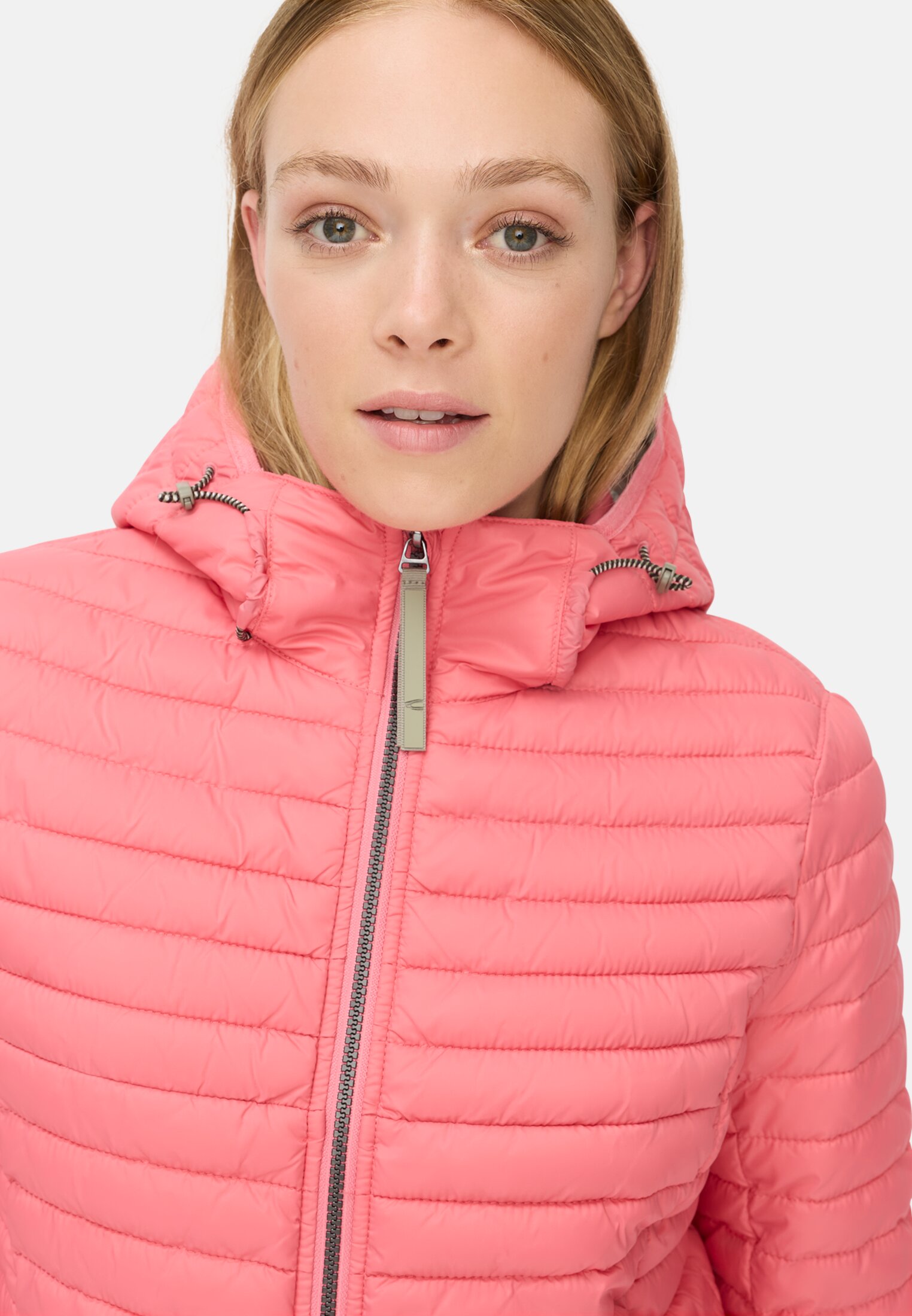 Women Blouson with water-repellent function Pink worn detail close