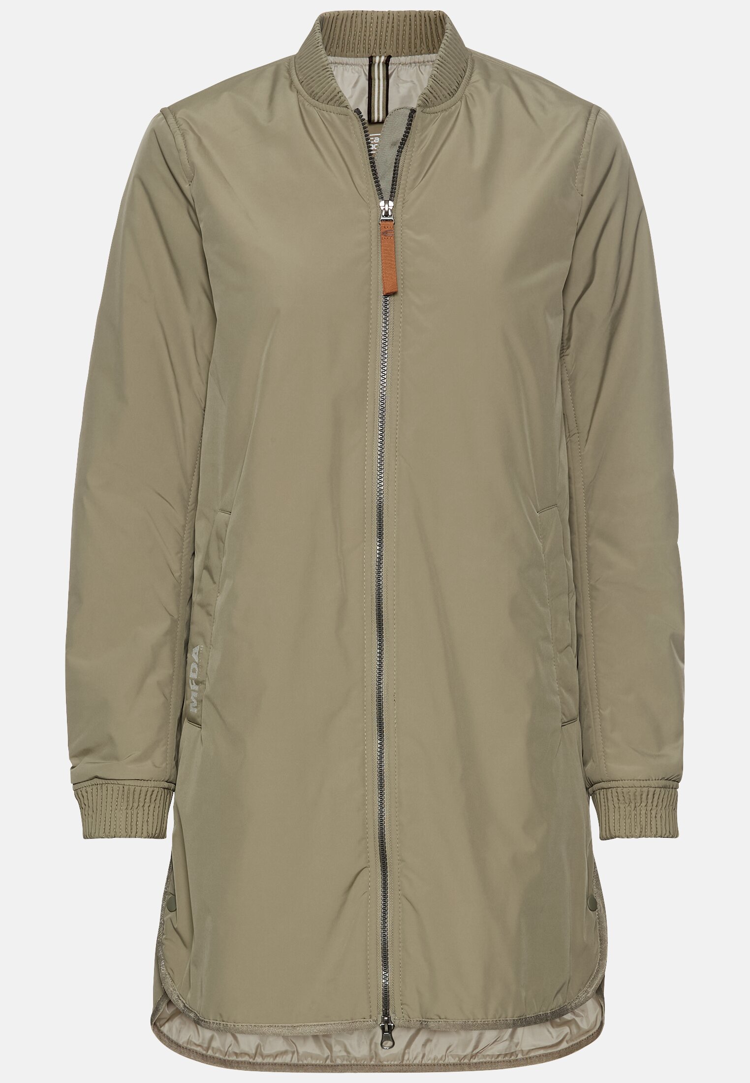 Women Recycled polyester coat Sage frontal front