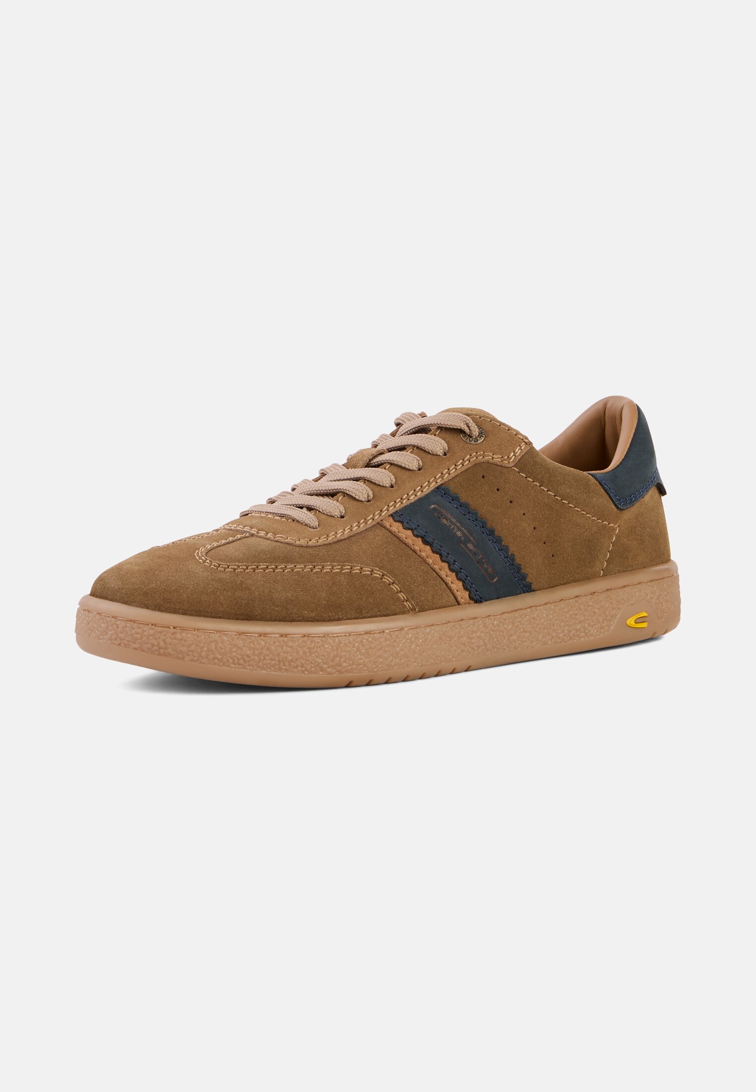 Heren Sneakers van suèdeleer Bruin-blauw frontaal achter