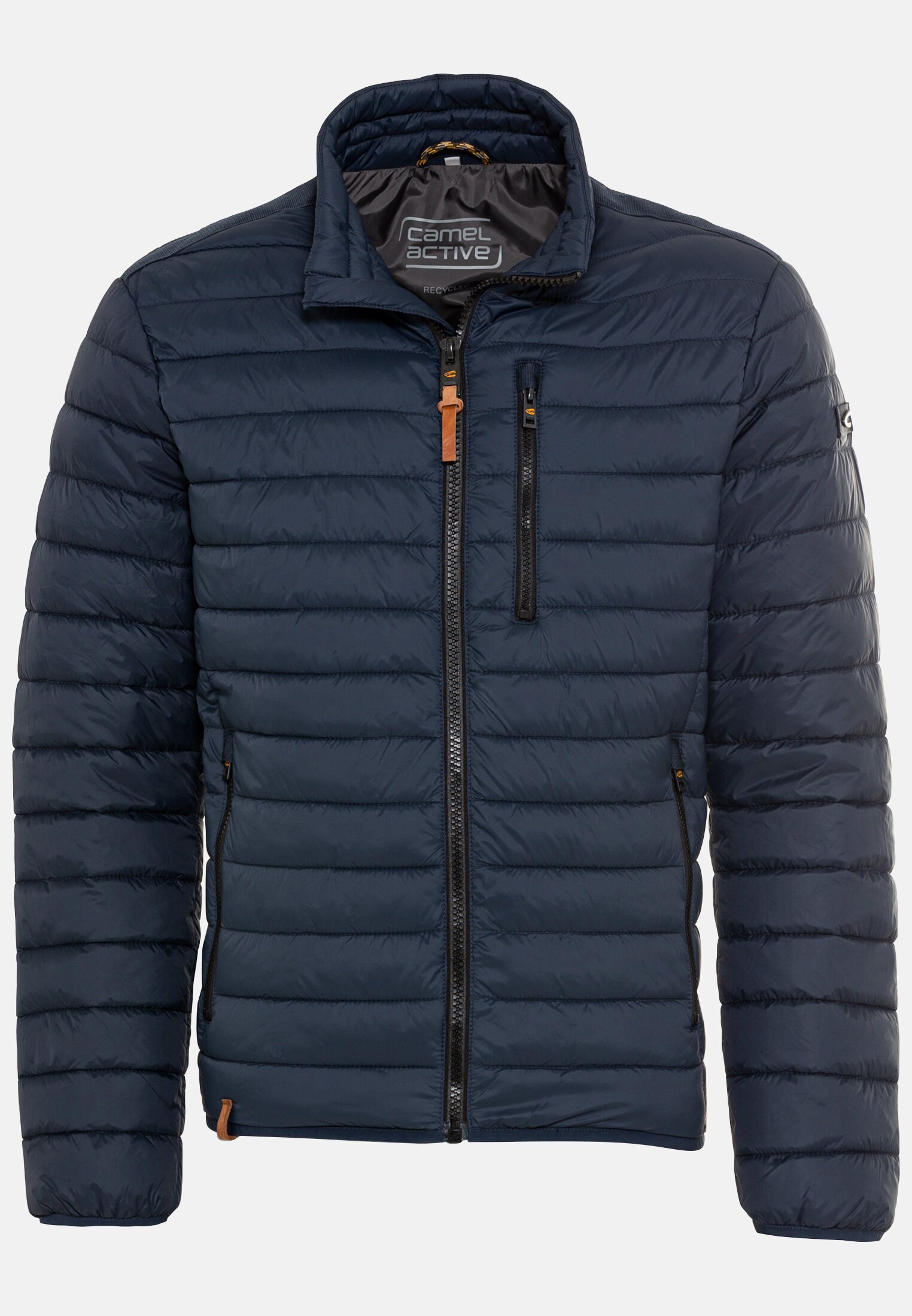Men Downfree quilted jacket from recycled polyester Dark Blue frontal front