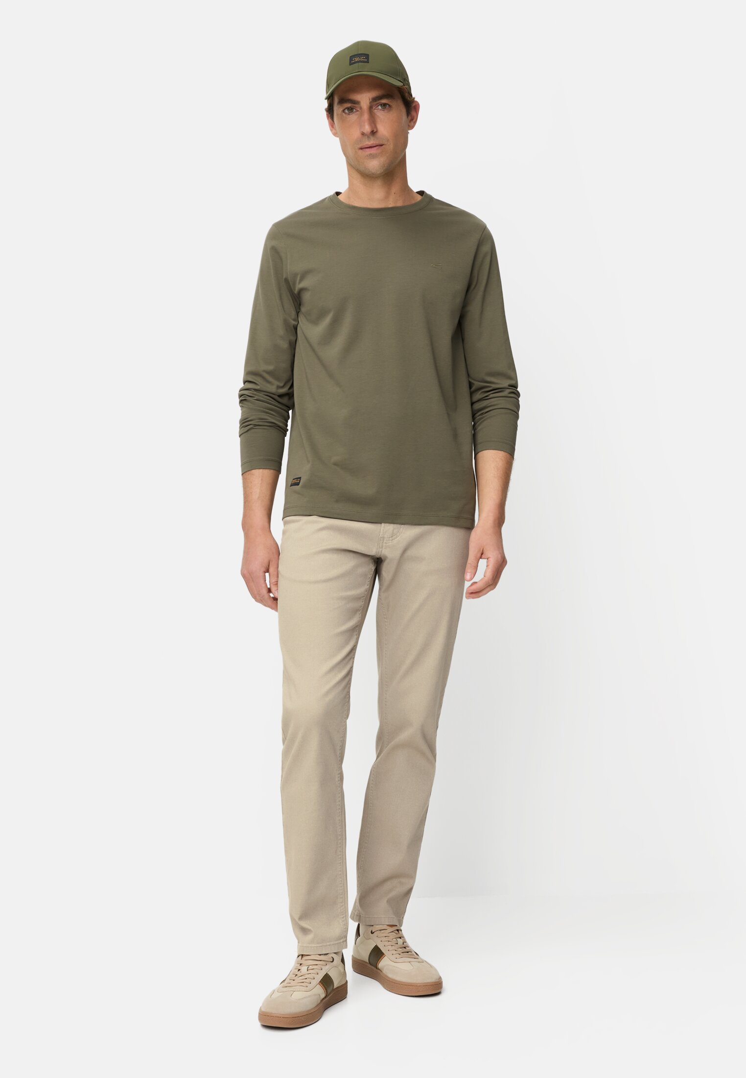 Heren Broek met 5-pocket-design Beige gedragen voor lichaam compleet 