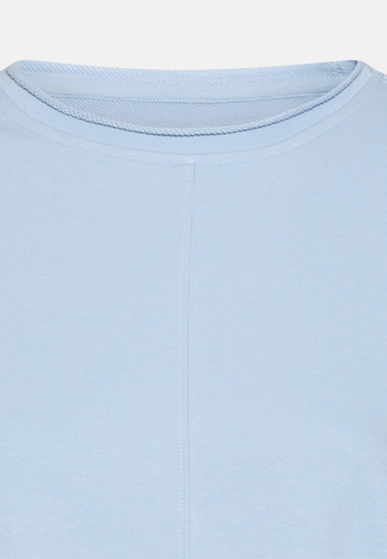 Damen Sweatshirt aus Baumwollgemisch Hellblau vorne nah