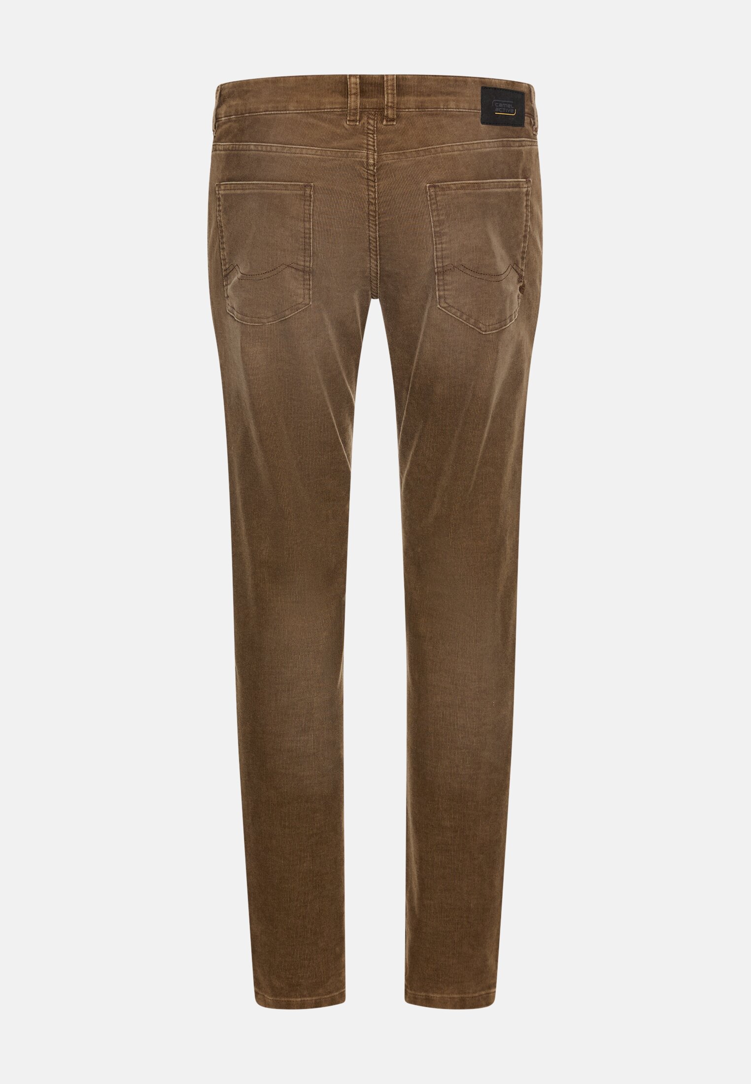 Men Slim Fit 5-pocket trousers Sepia brown frontal back
