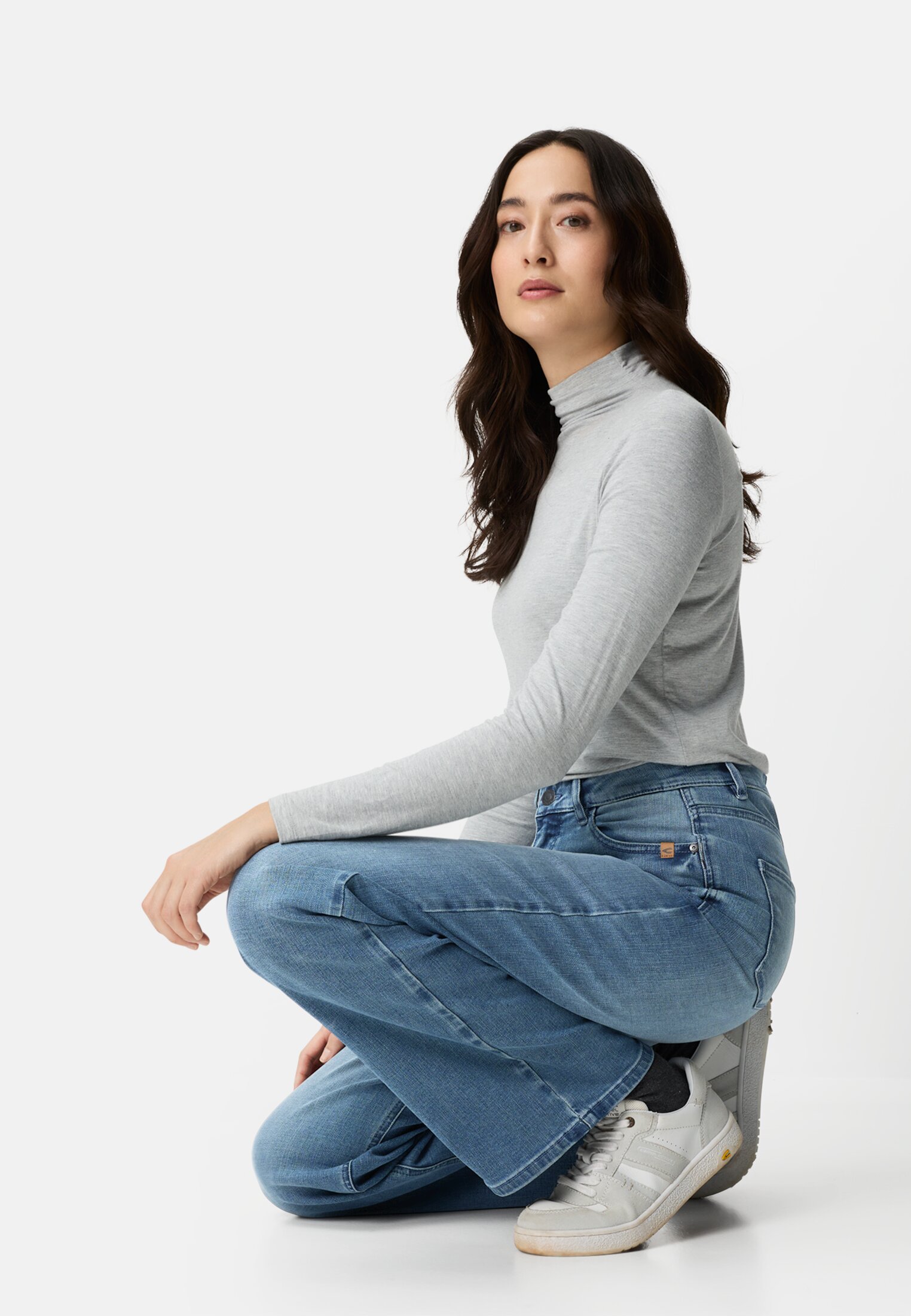 Women 5-point wide-leg trousers Dark blue worn emotional