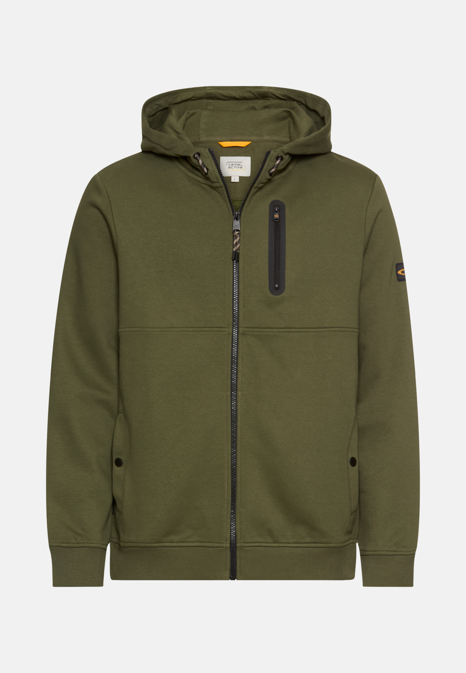 Herren Sweatjacke mit Kapuze Waldgrün frontal vorn