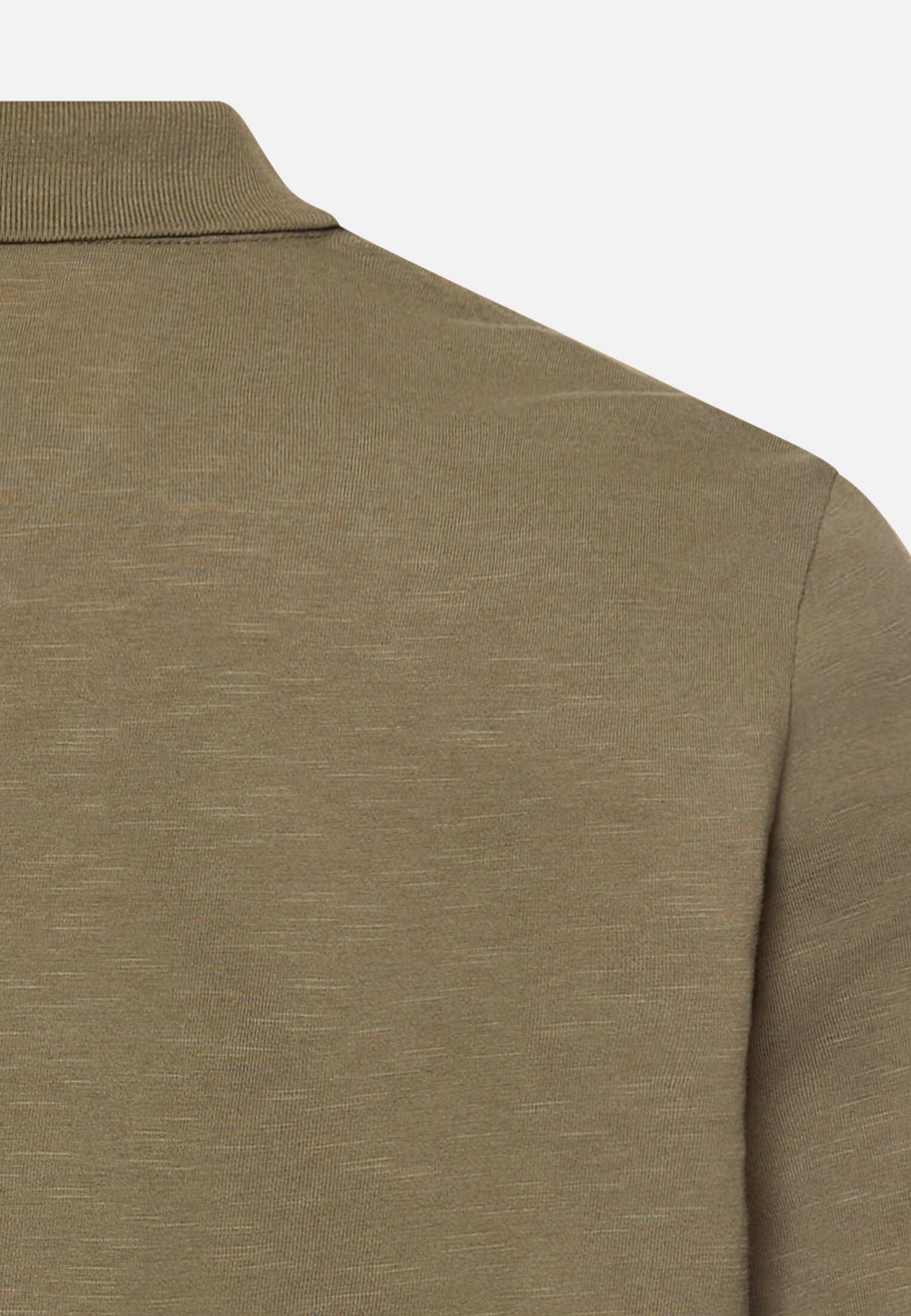 Heren Poloshirt met rits Olijfgroen achter dichtbij