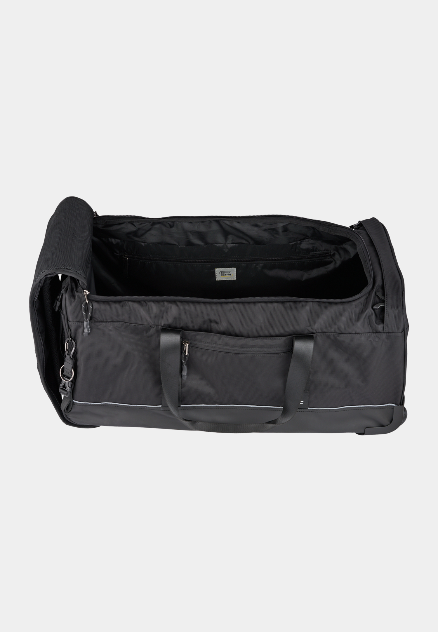 Herren CONNECT Reisetasche mit Rollen Schwarz vorne nah