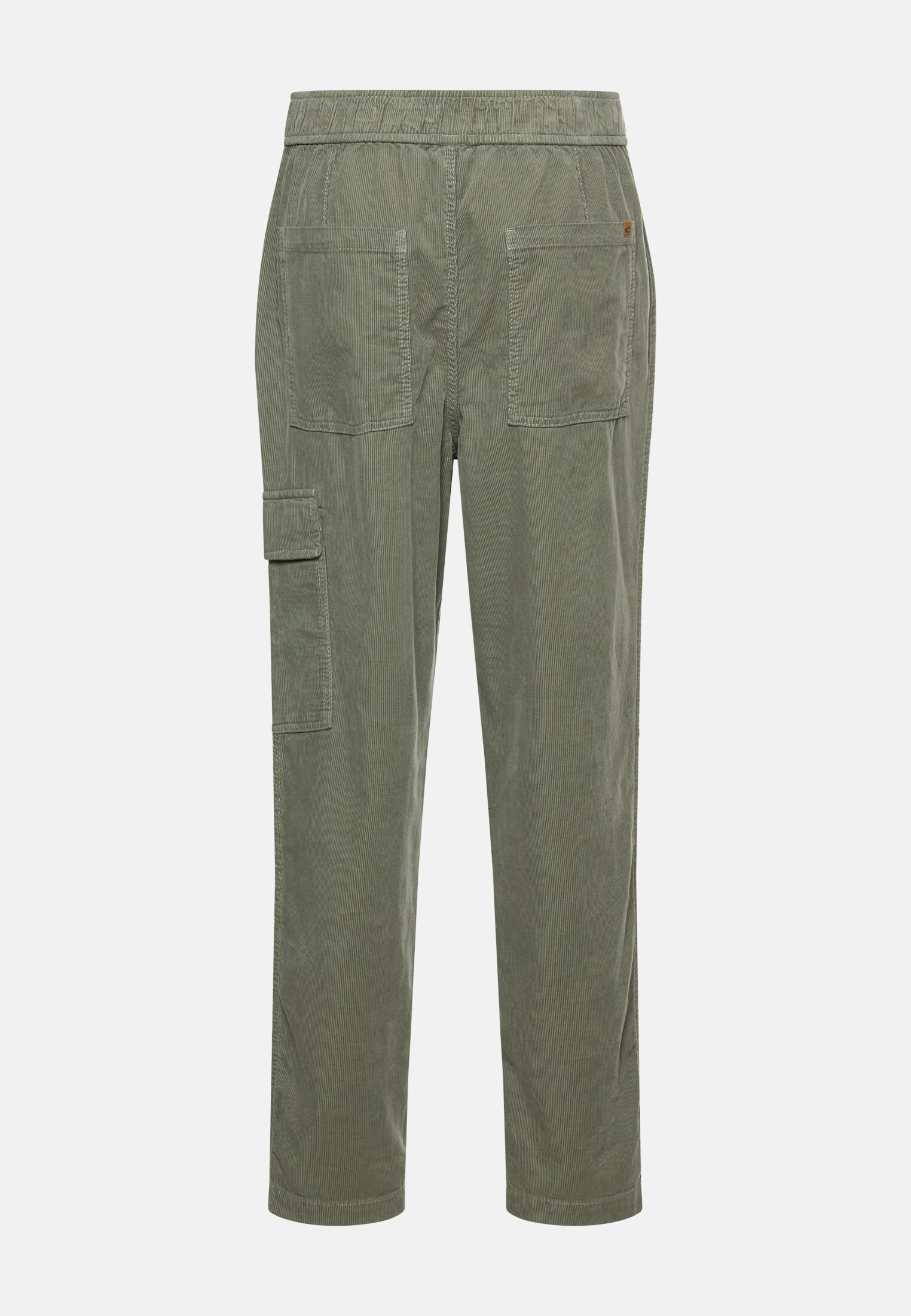 Damen Cargo-Hose aus reiner Baumwolle Graugrün frontal hinten