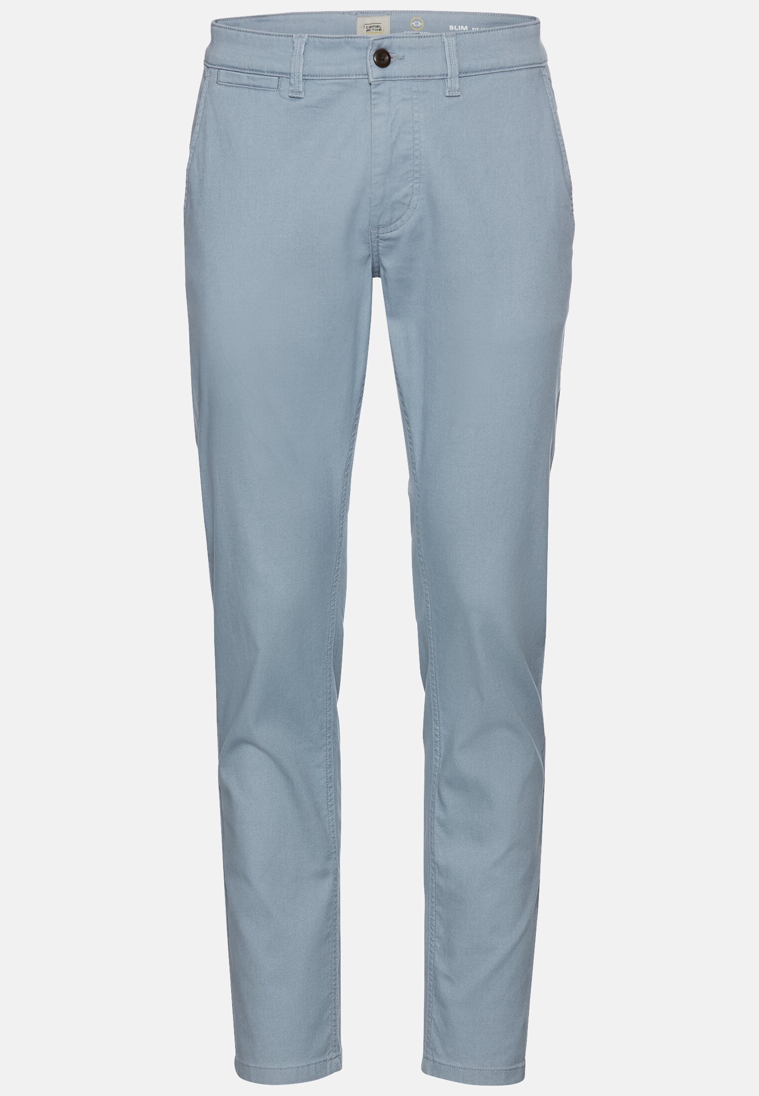 Heren Basic chino slim fit Blauw frontaal voor