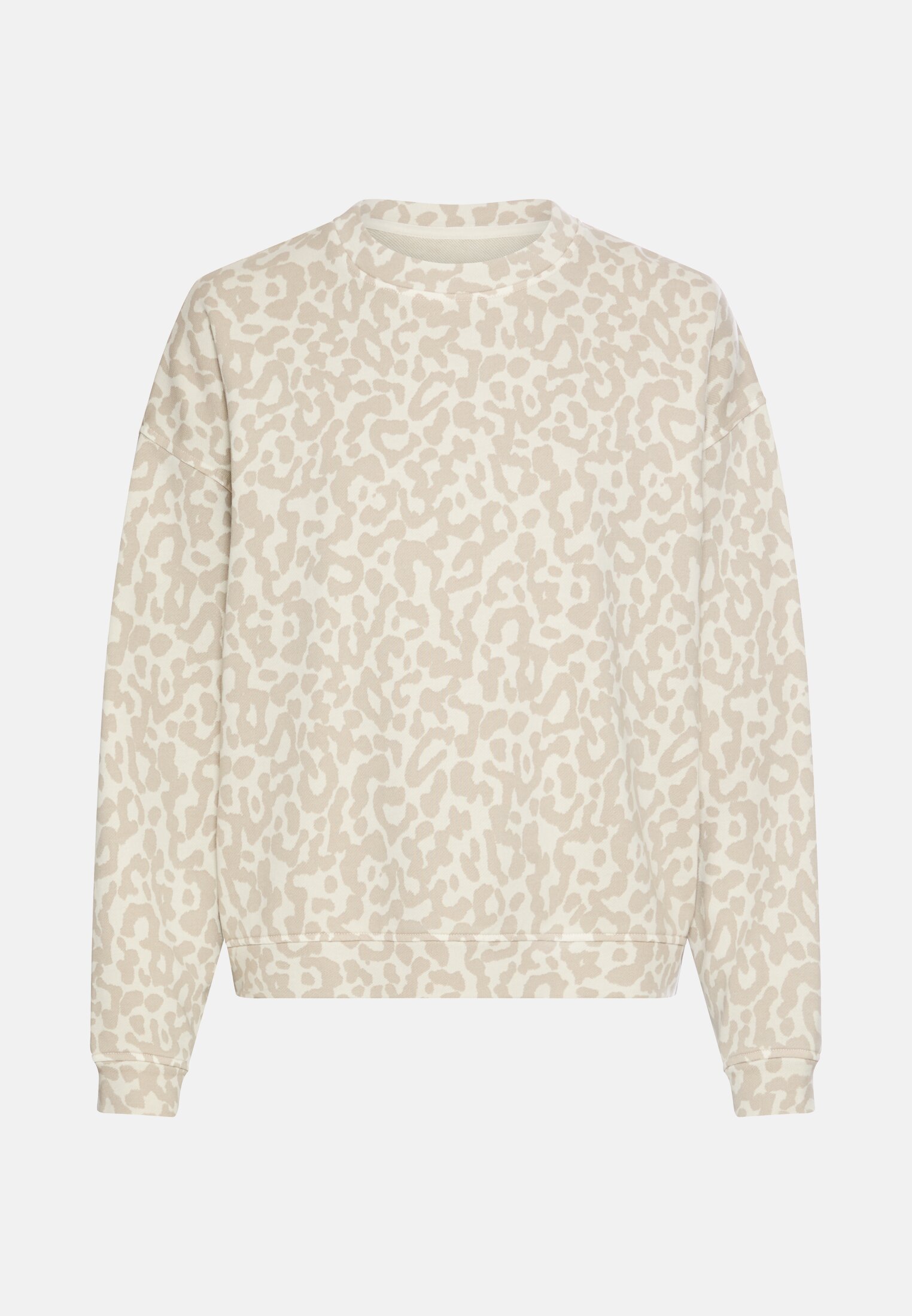Damen Oversize-Sweatshirt aus 100% Baumwolle Beige frontal vorn