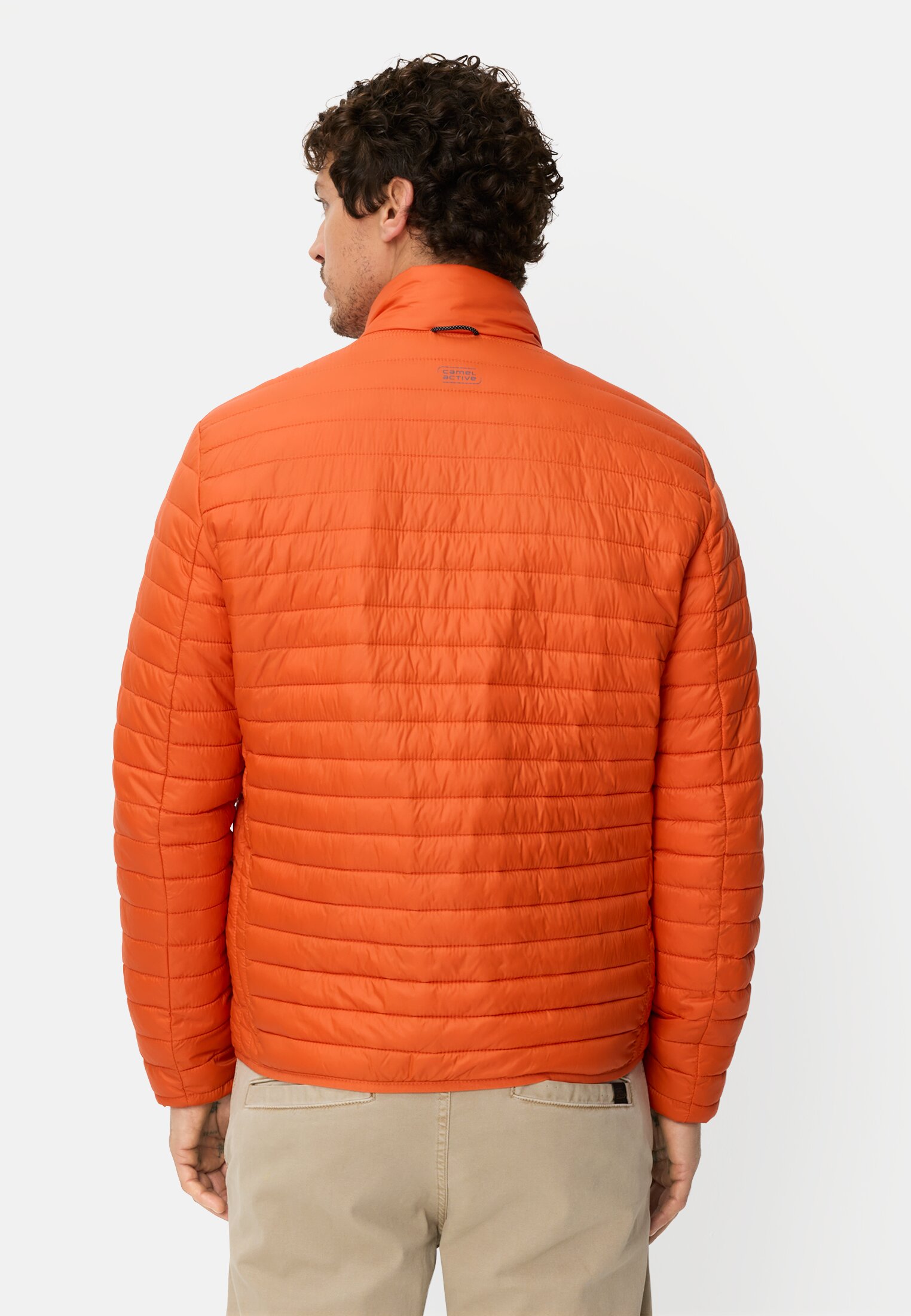 Heren Blouson met opstaande kraag Oranje gedragen achter