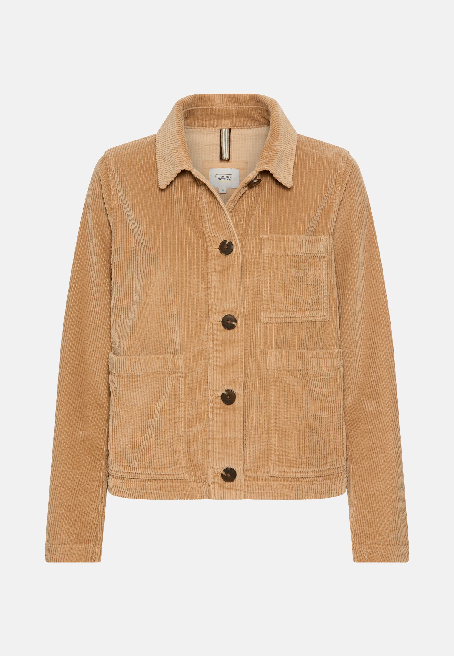 Damen Indoor Blazer im Mehrtaschendesign Karamell frontal vorn