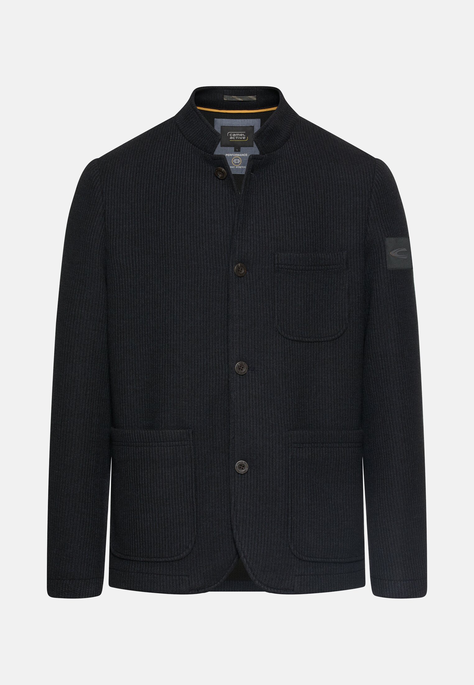Men Indoor blazer with stand-up collar Navy blue frontal front