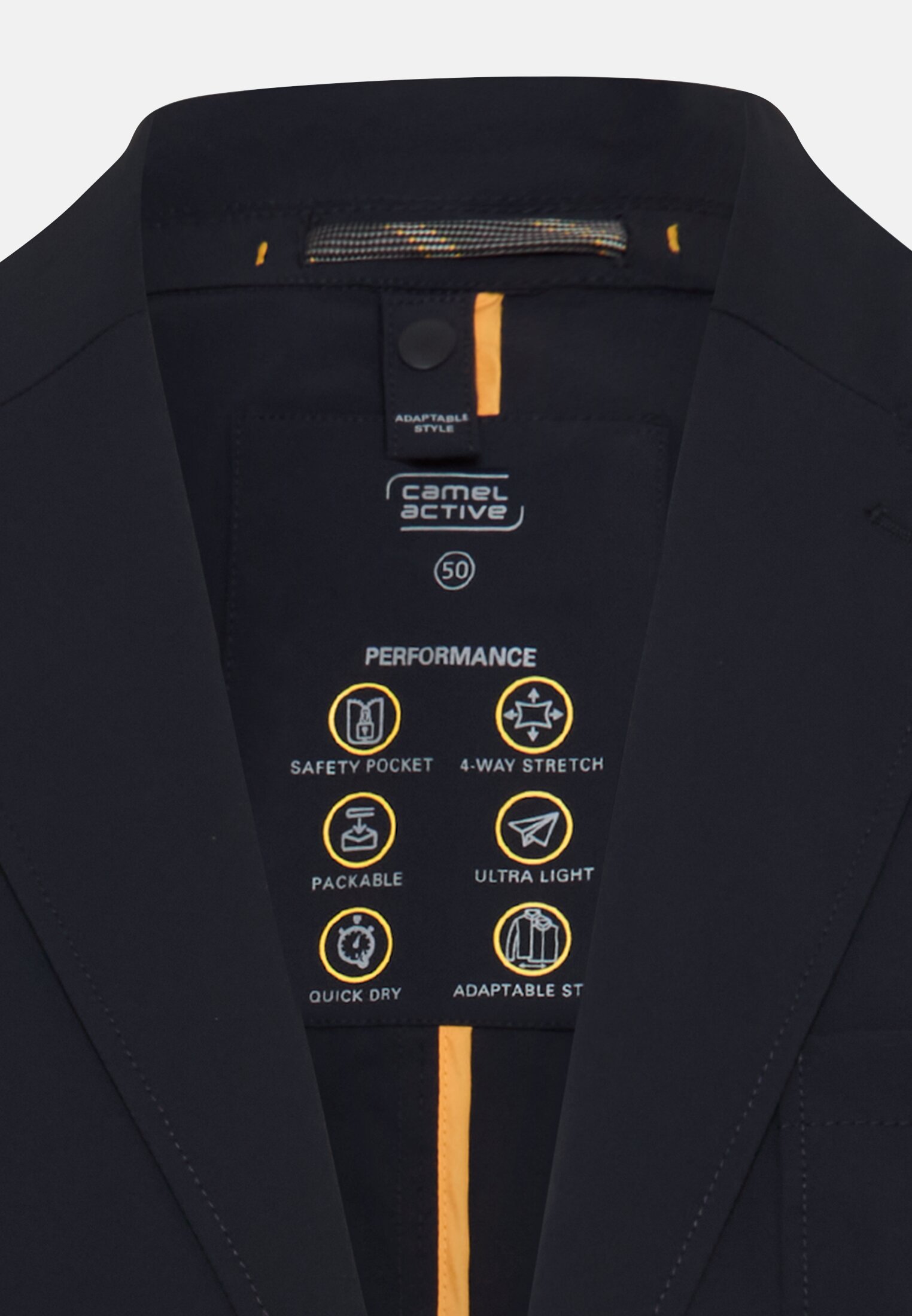 Heren Colbert met 4-way stretch Donkerblauw front dichtbij