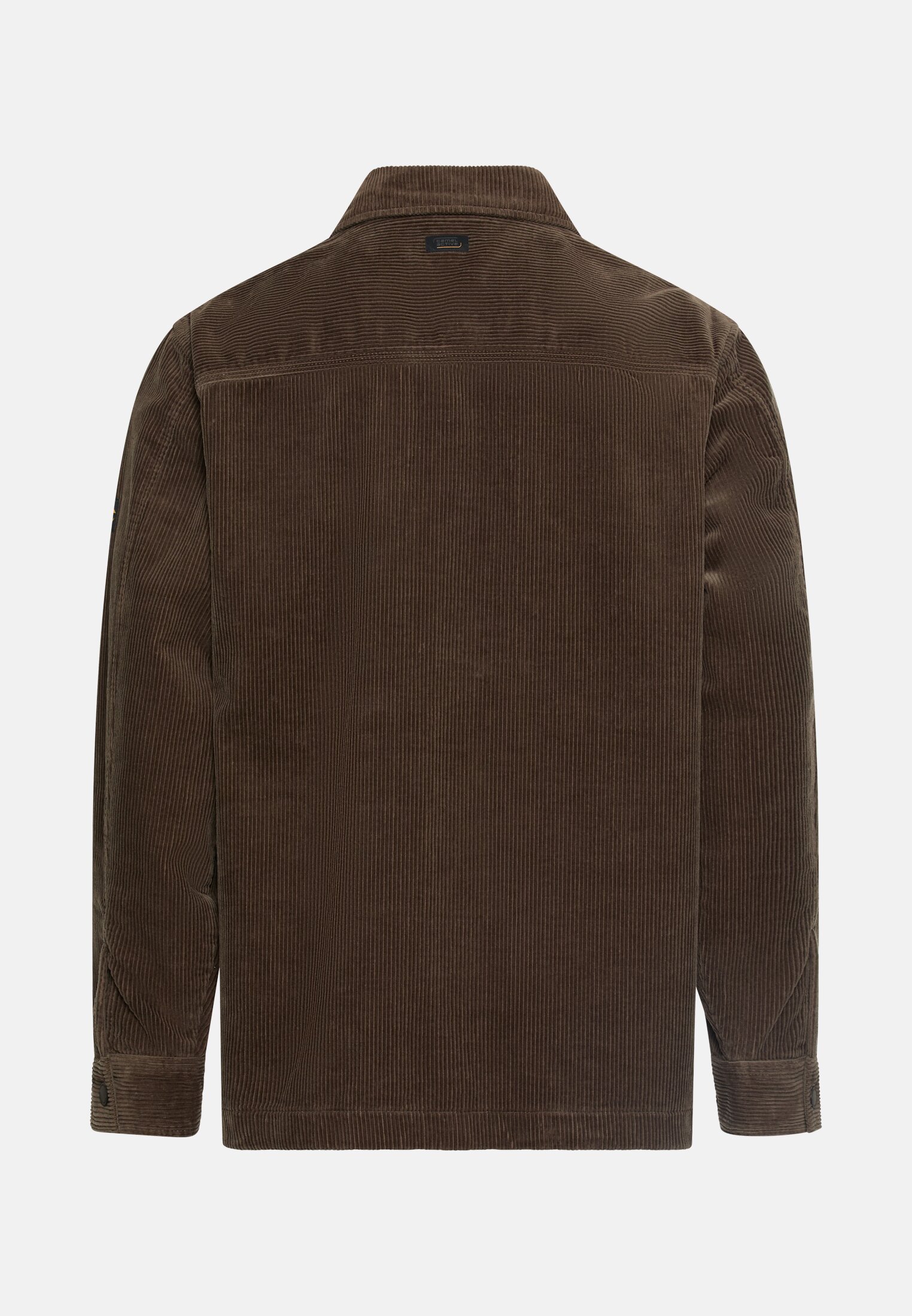 Men Cord overshirt made of 100% cotton Olive brown frontal back