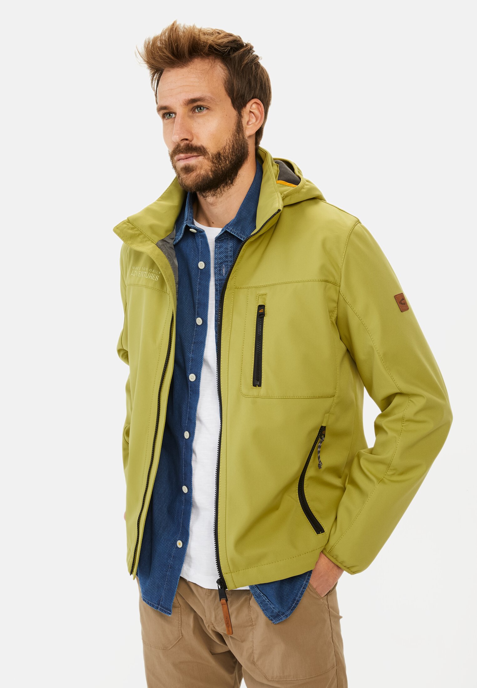 Men Blouson with reflective details Moss worn front