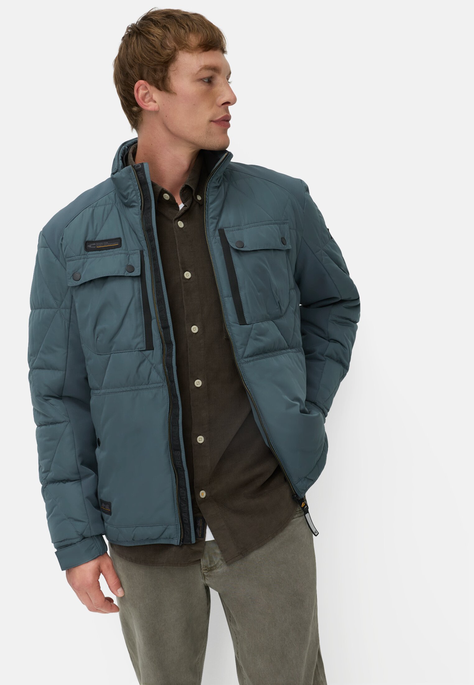 Men Blouson with water-repellent function Ink blue worn emotional