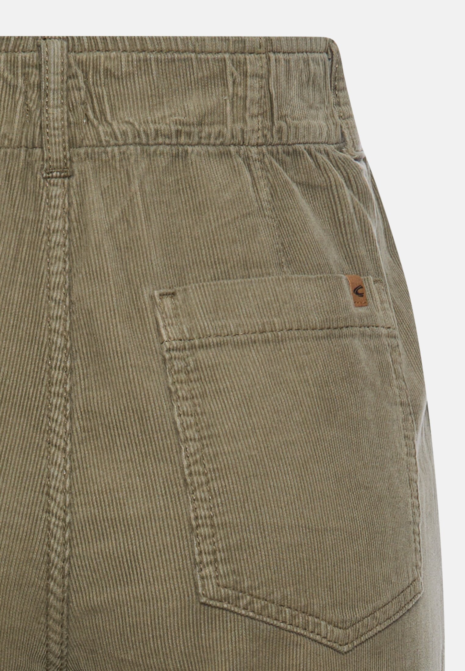 Vrouwen Worker-chino met elastische tailleband salie achter dichtbij