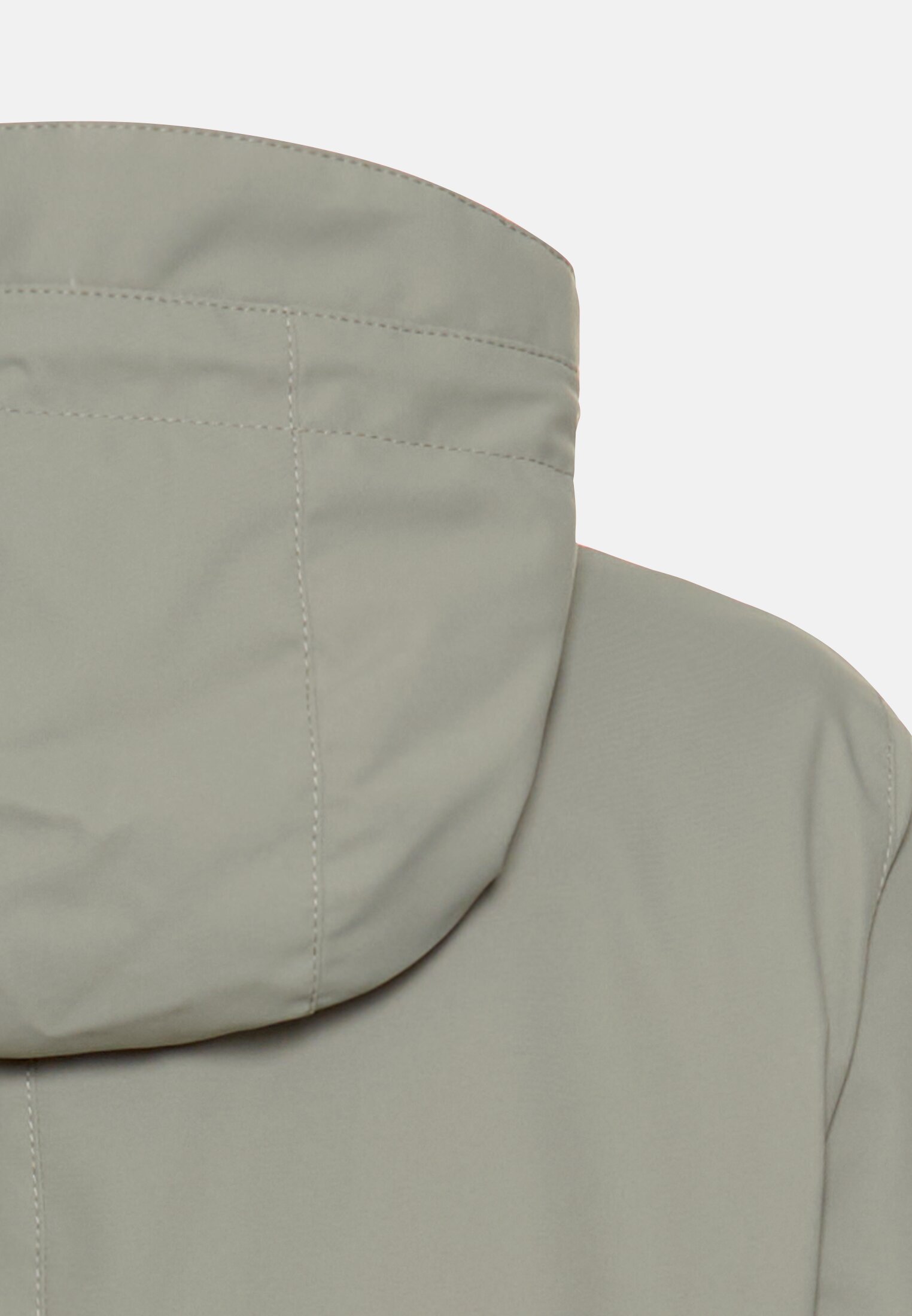 Women Functional jack in light weight softshell with hood and reflective details Dark Sage close back