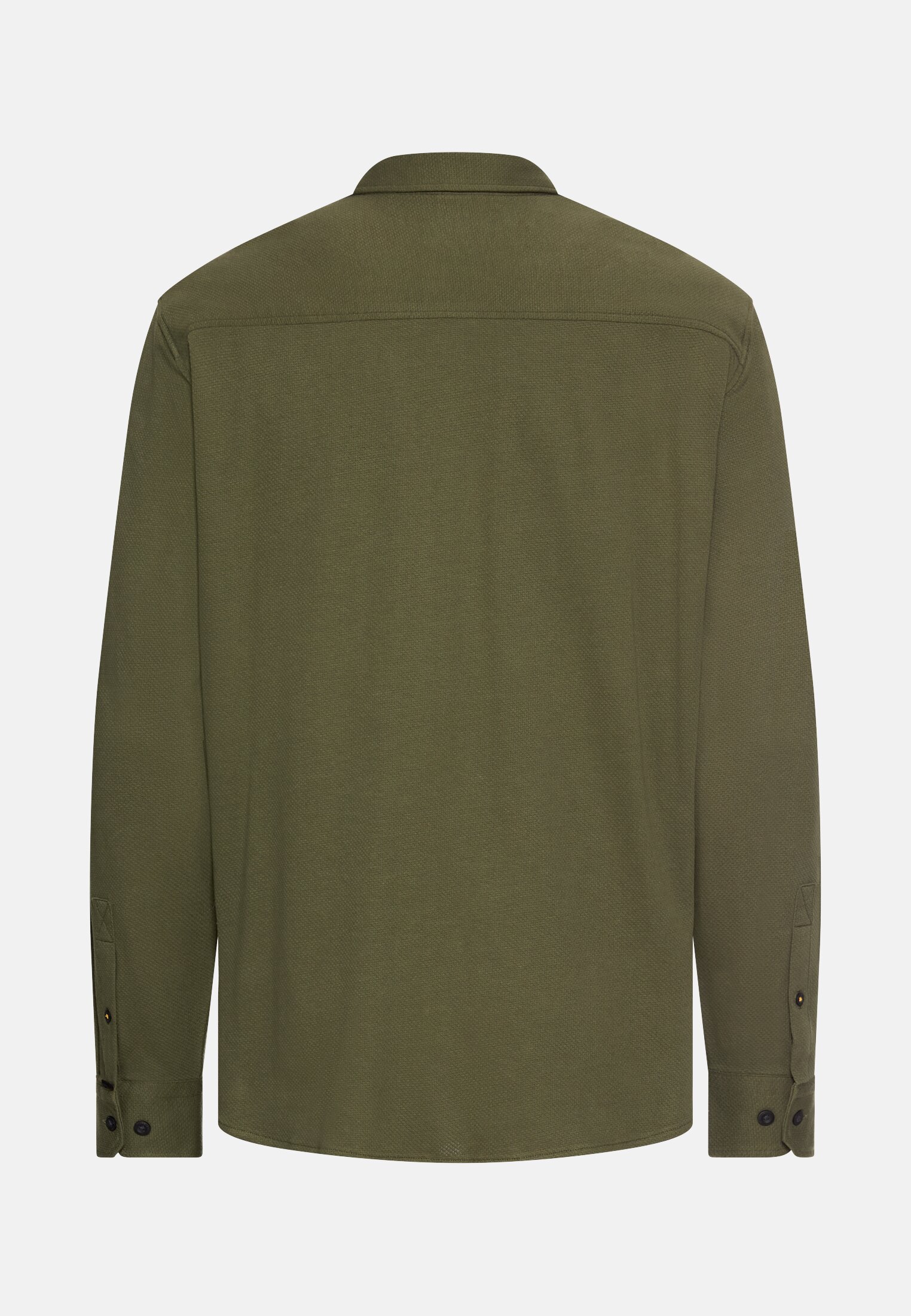 Men Long sleeve shirt made of pure cotton Khaki frontal back
