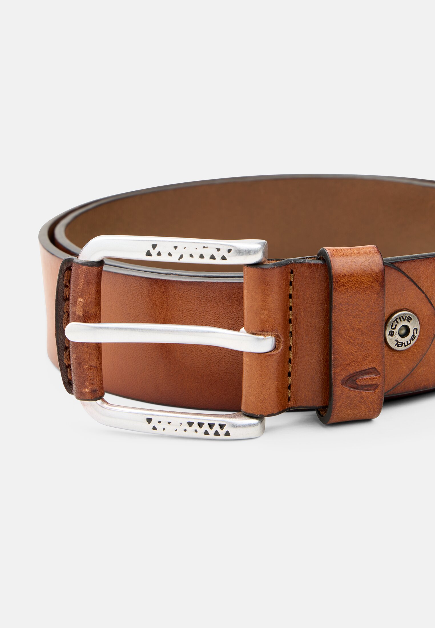 Herren Ledergürtel mit verstellbaren Details Braun frontal oben