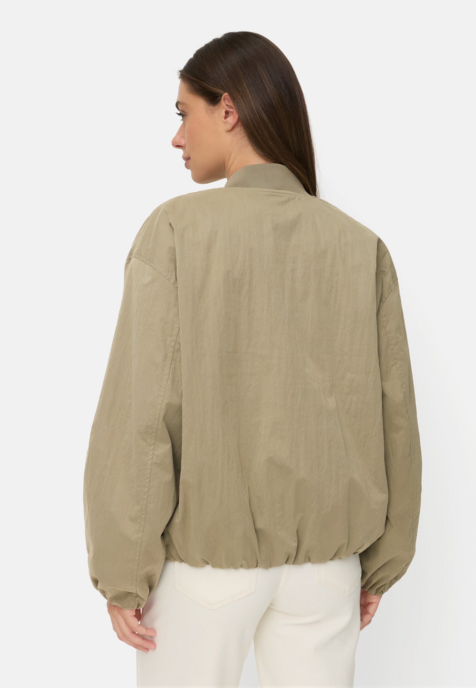Women Padded bomber jacket in oversized fit Sage worn back