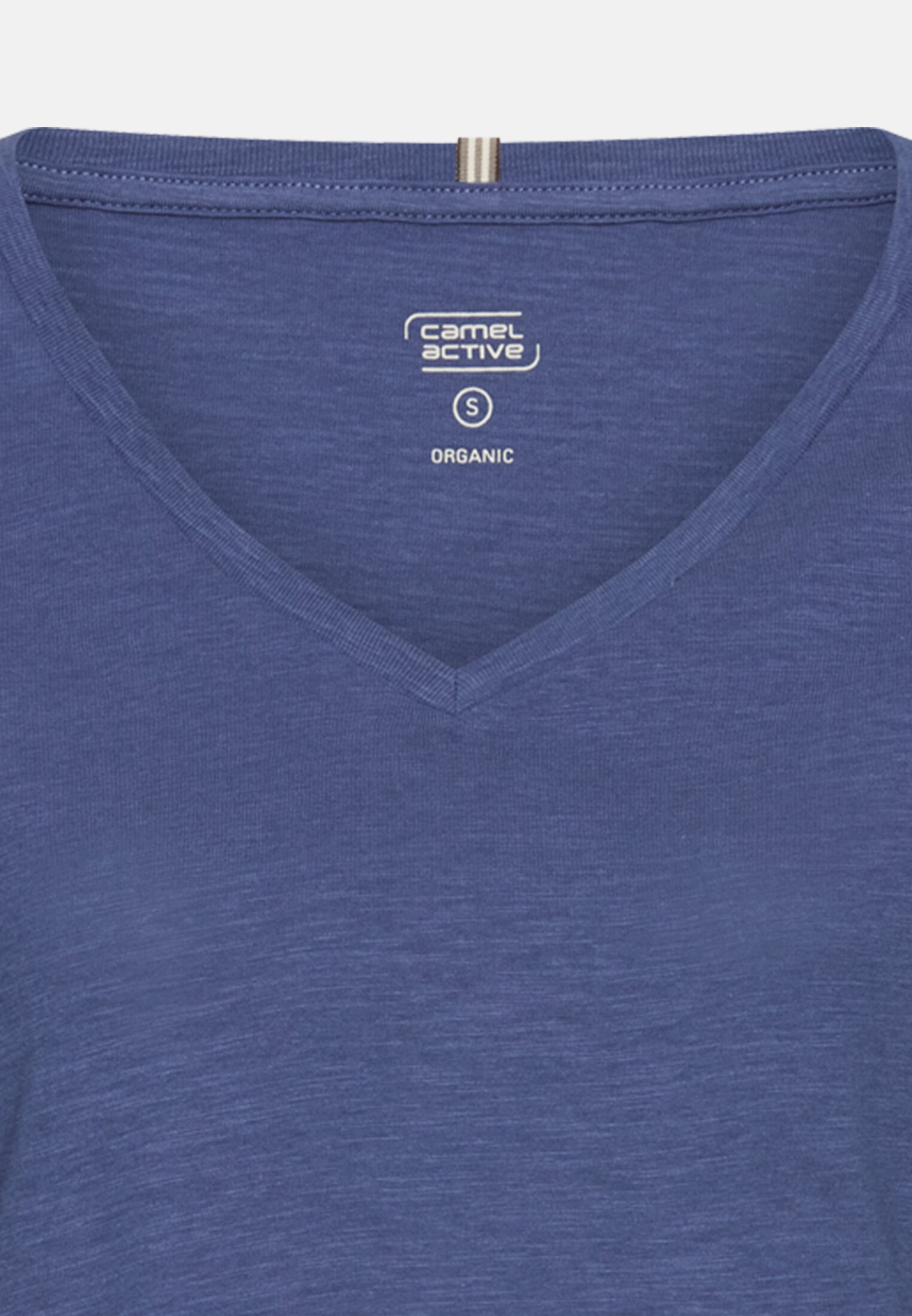 Damen T-Shirt aus 100% Baumwolle Ozeanblau vorne nah