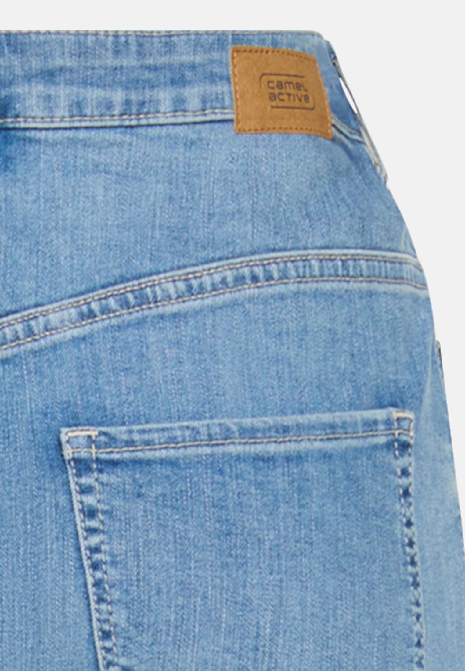 Damen Jeansrock mit 5-Pocket-Design Hellblau hinten nah