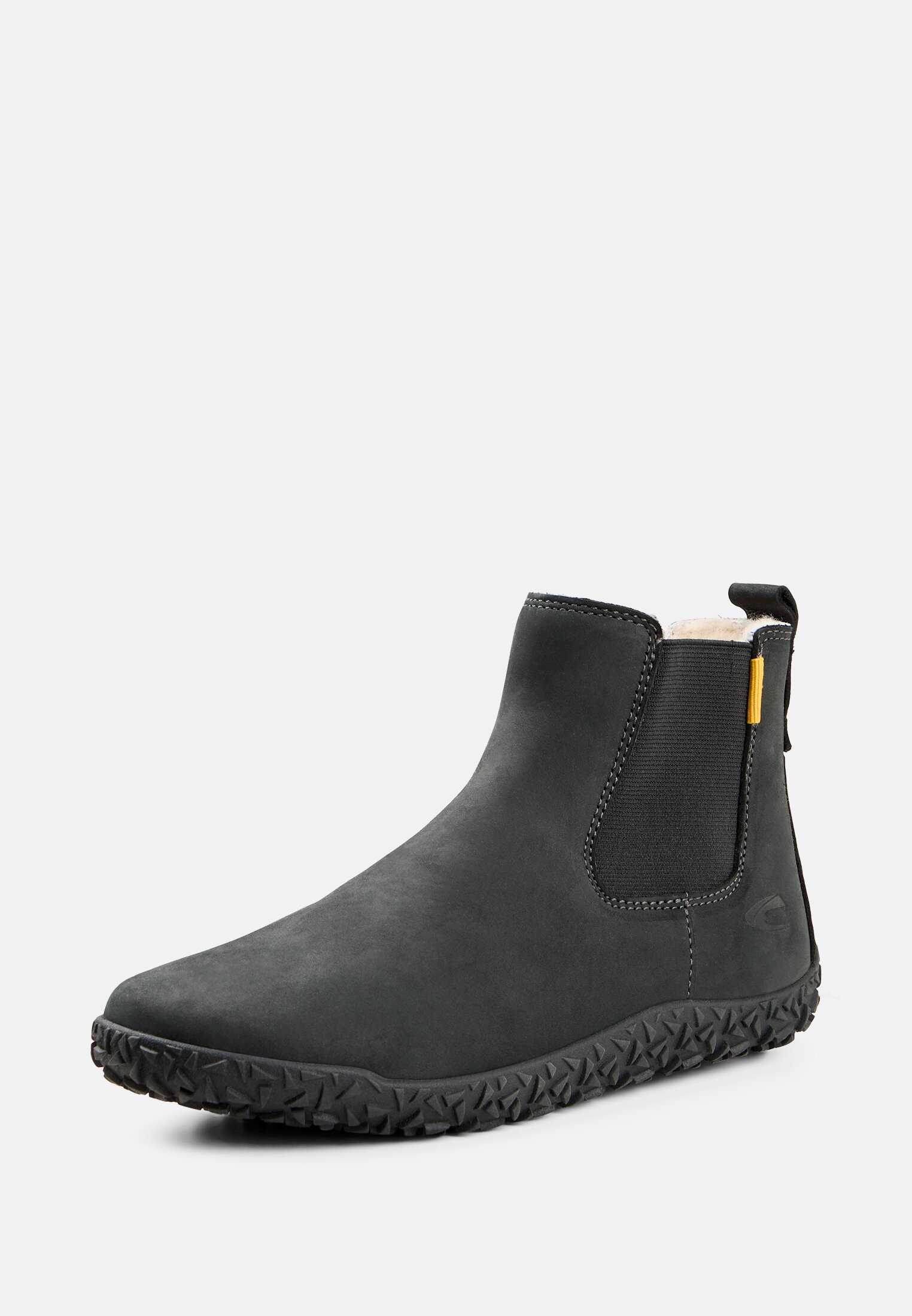 Damen Chelsea Boot mit warmem Innenfutter Schwarz frontal hinten