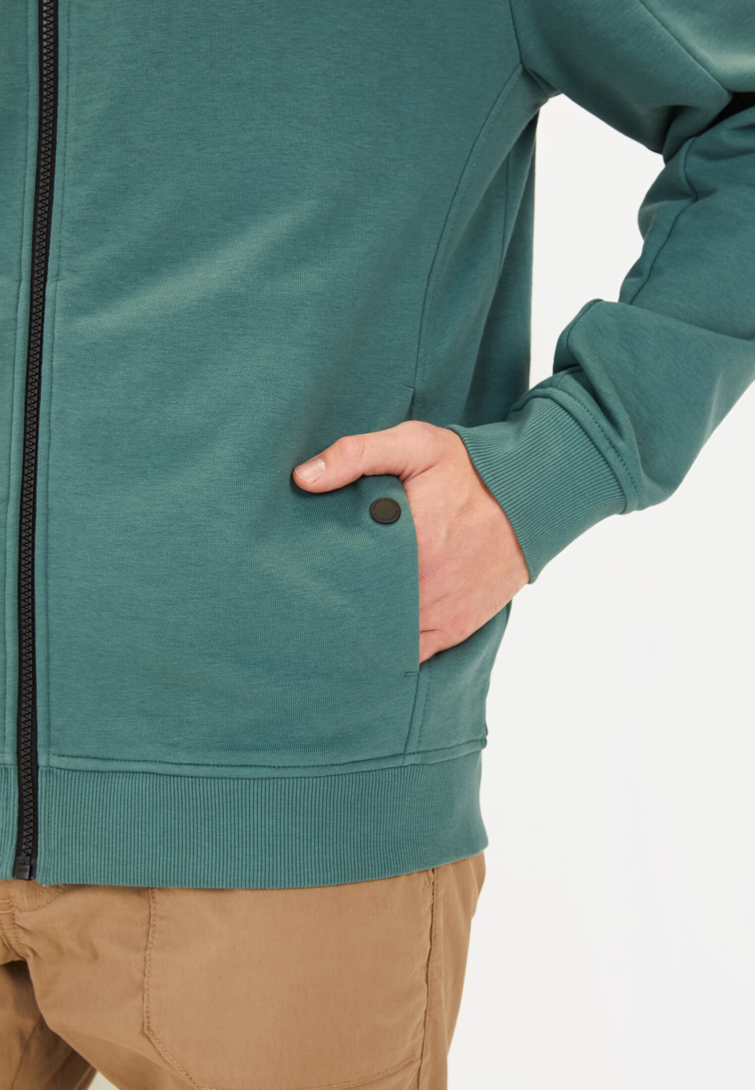 Men Hooded Sweat Jacket Green