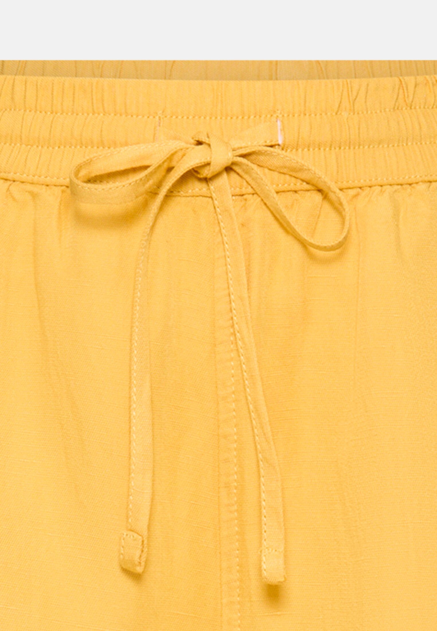 Damen Bermuda Shorts mit Tunnelzug Gelb vorne nah