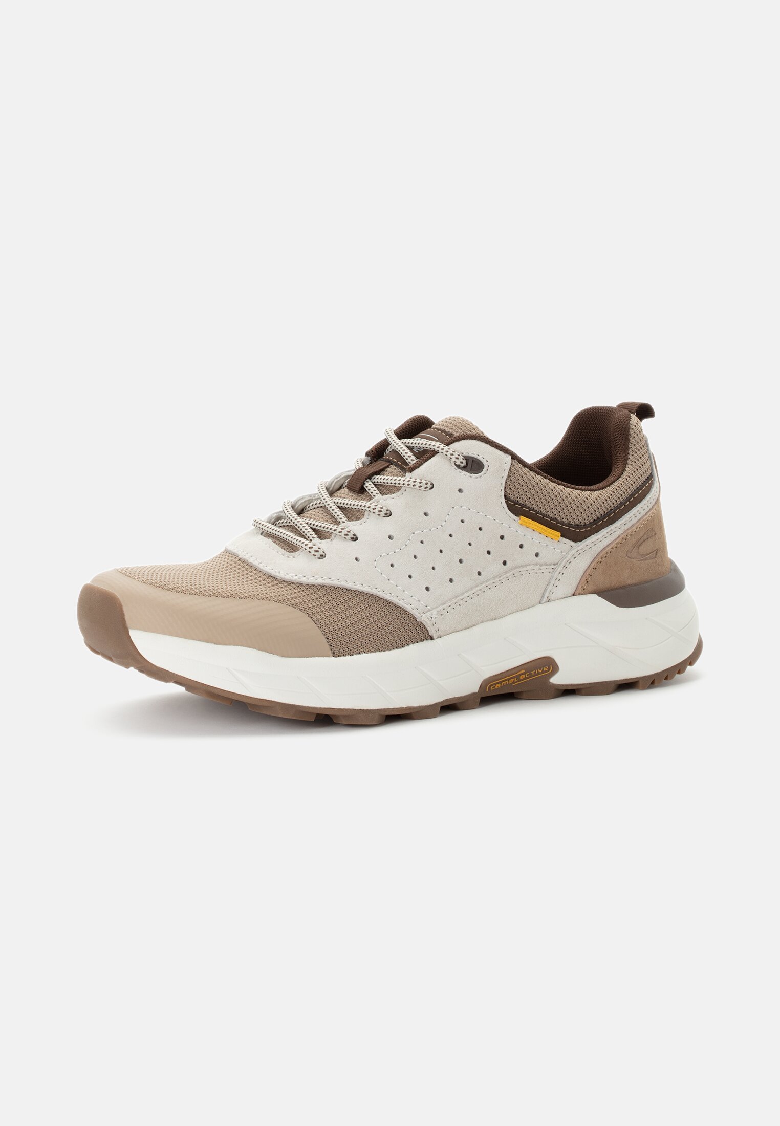 MI_54CCA09-0347-524_2G-00 Herren Sneaker aus Nubukleder und Textil Beige frontal hinten