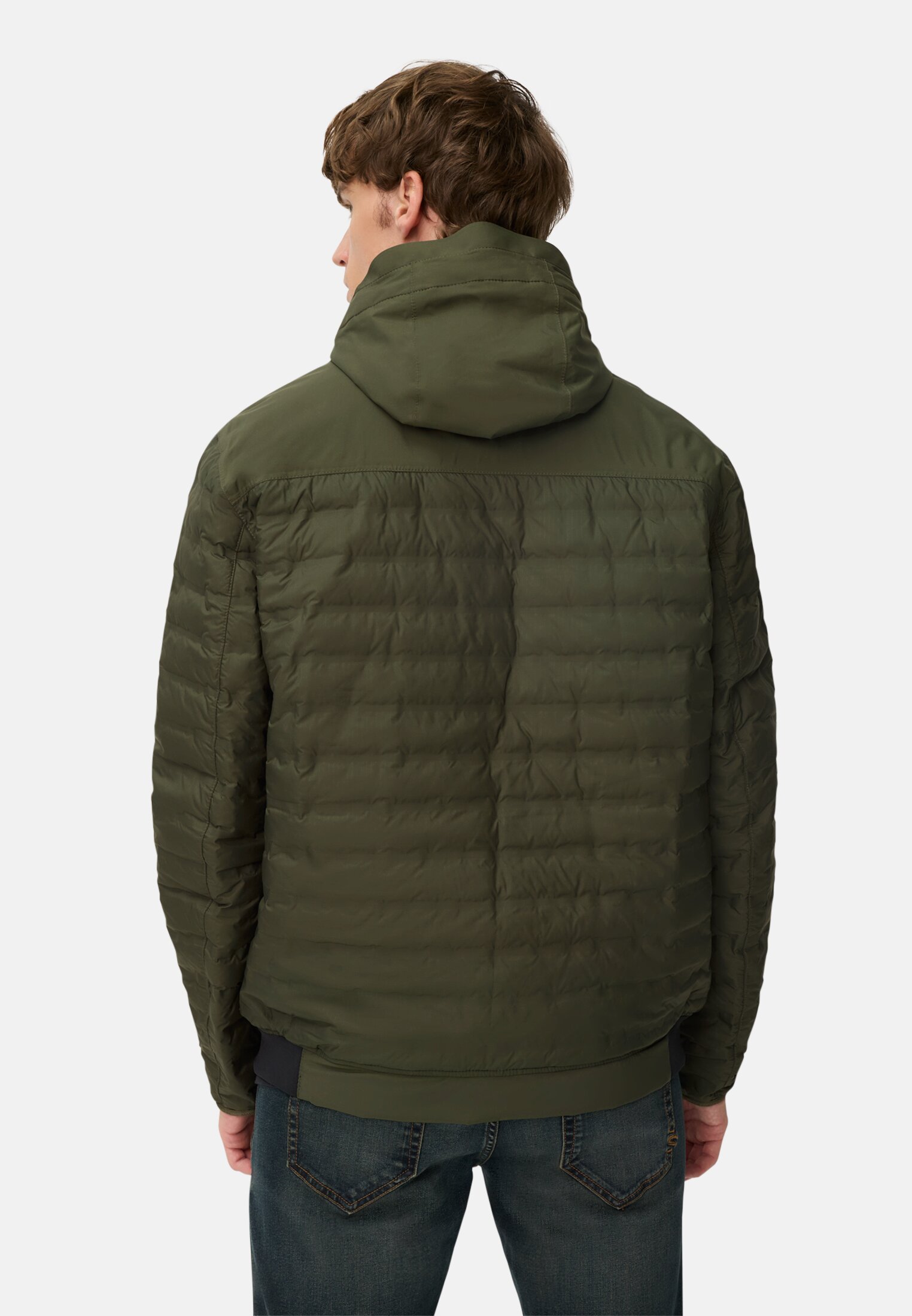 Herren teXXXactive® Blouson mit abnehmbarer Kapuze Waldgrün getragen hinten