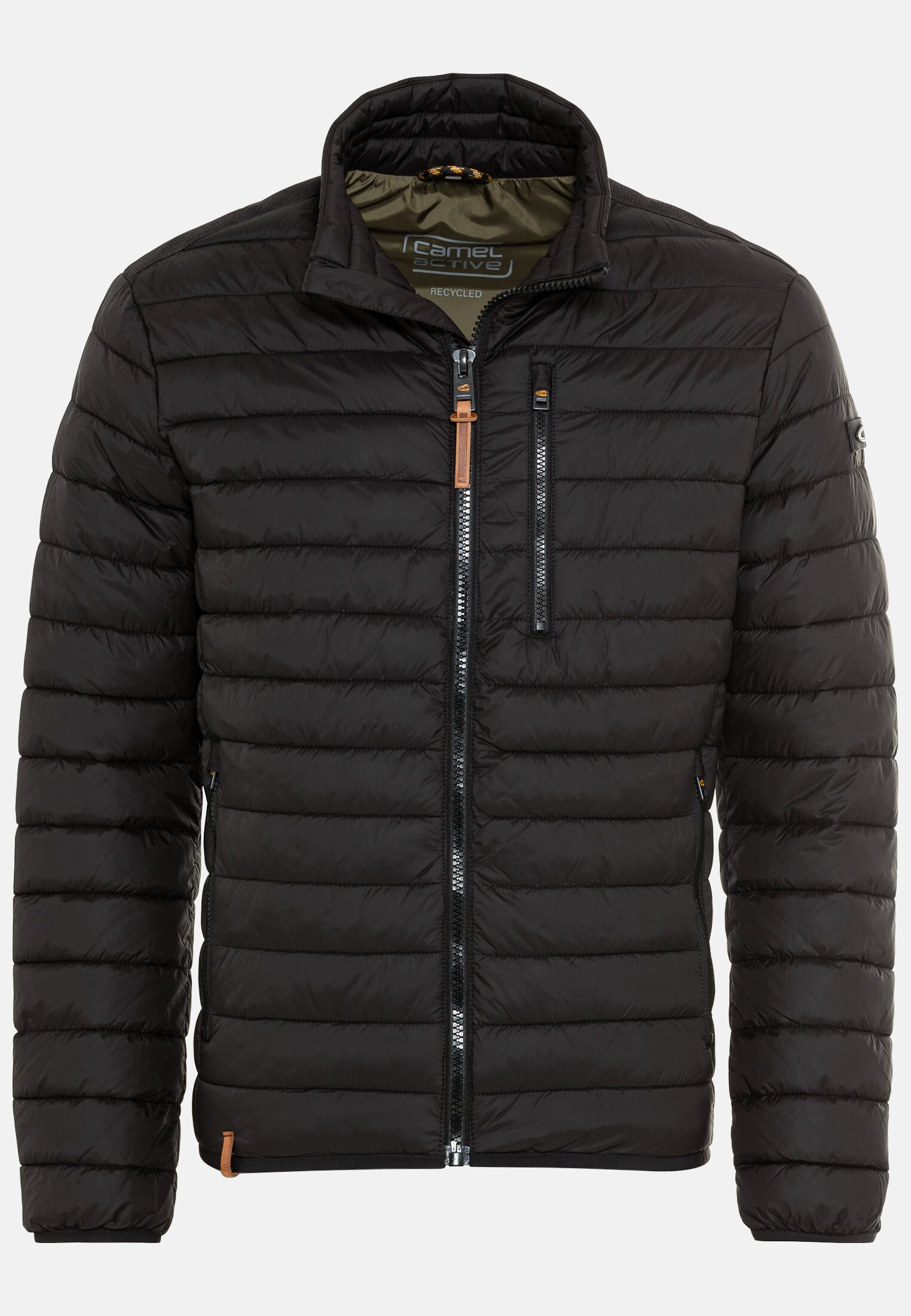 Men Downfree quilted jacket from recycled polyester Black frontal front