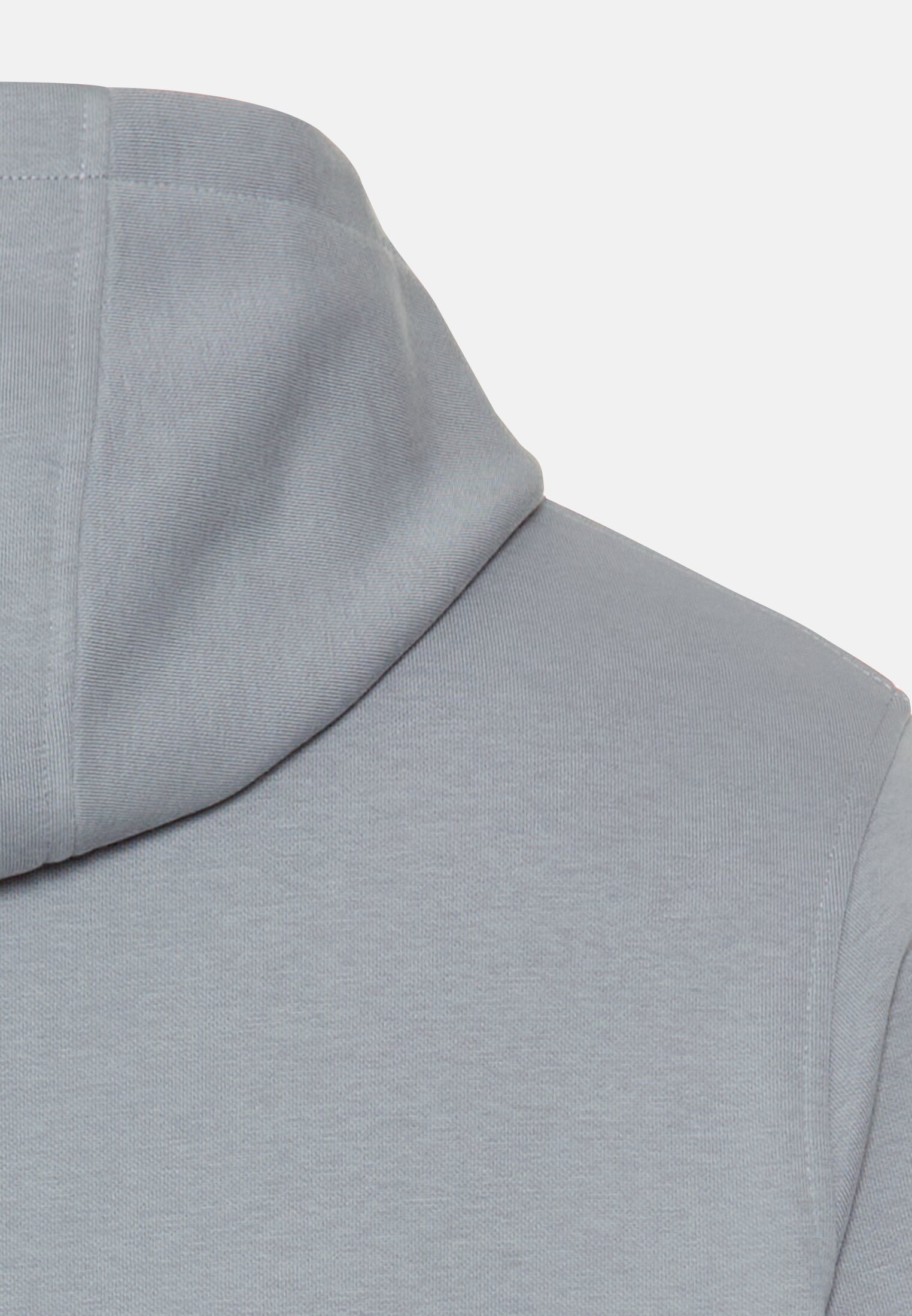 Herren Hoodie aus Baumwollmix Steinblau hinten nah