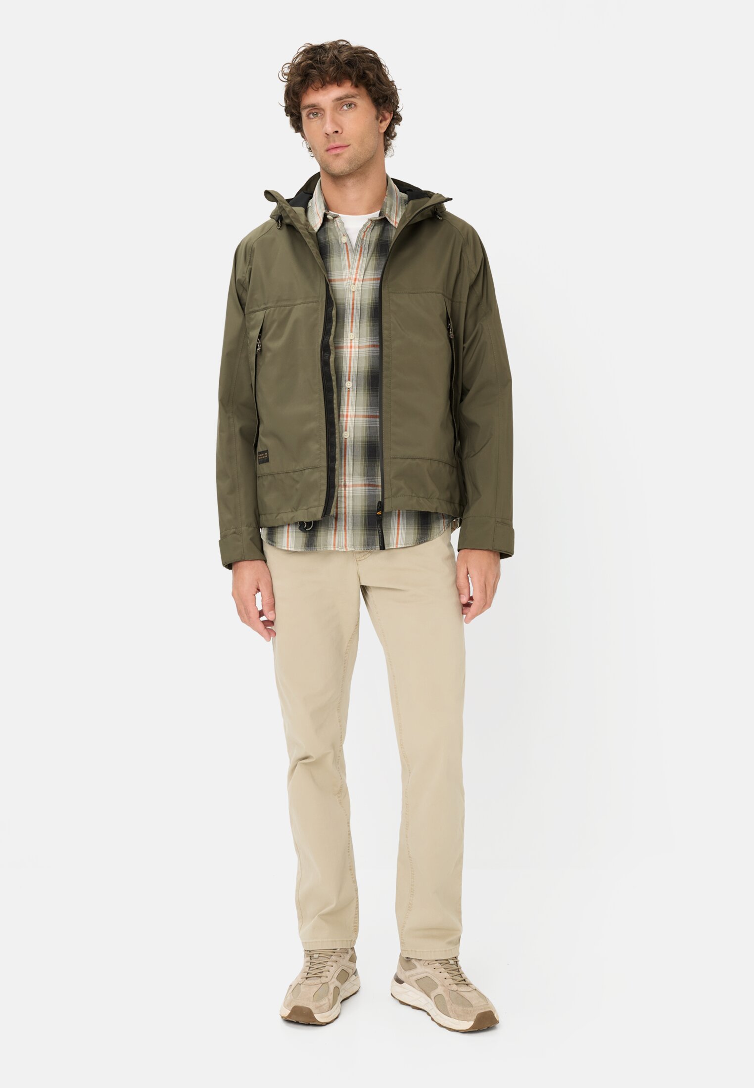 Herren teXXXactive® Blouson mit Kapuze Olivgrün getragen vorne Ganzkörper