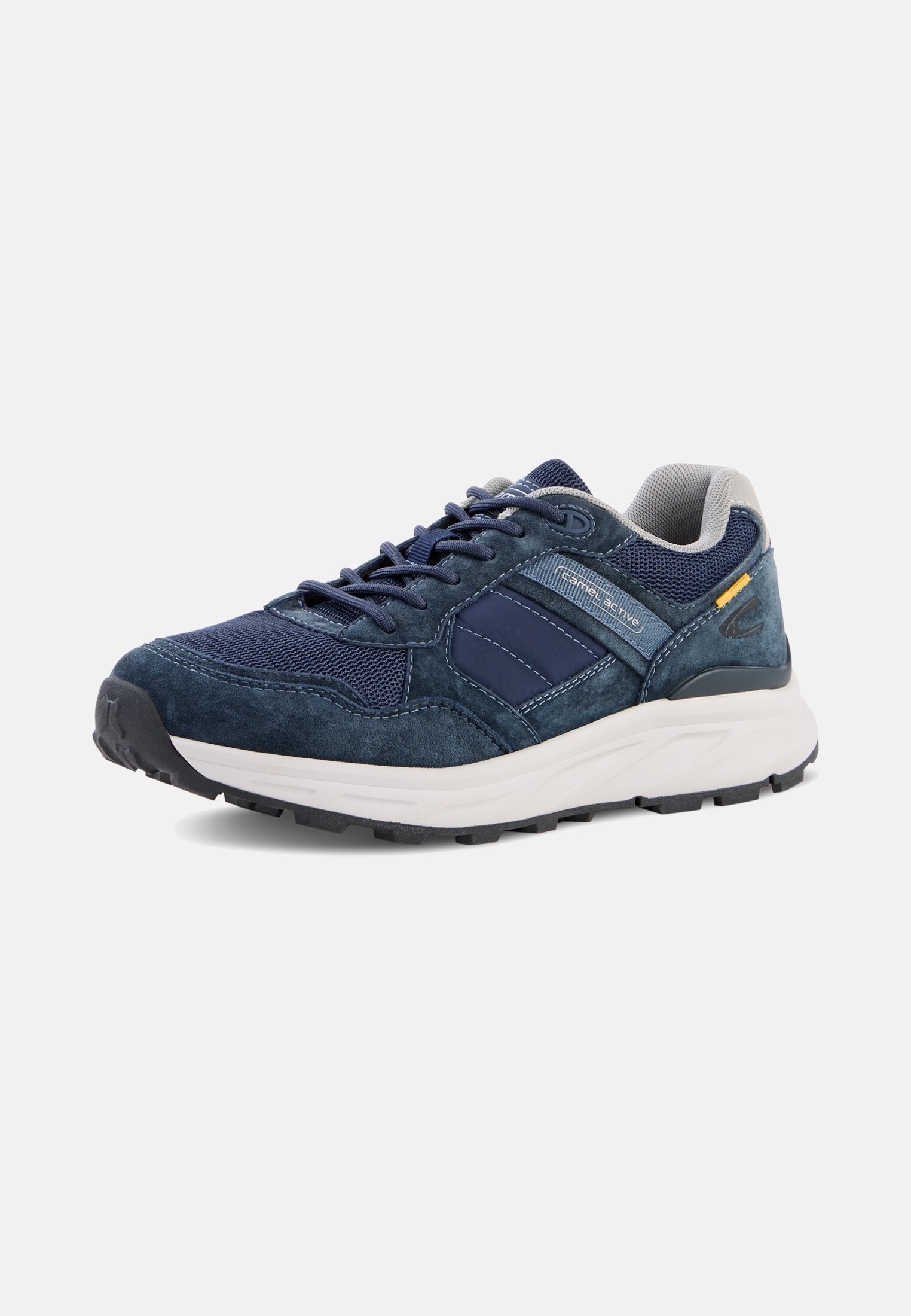 Men Sneakers made from nubuck and textile mix with comfort sole Navy frontal back