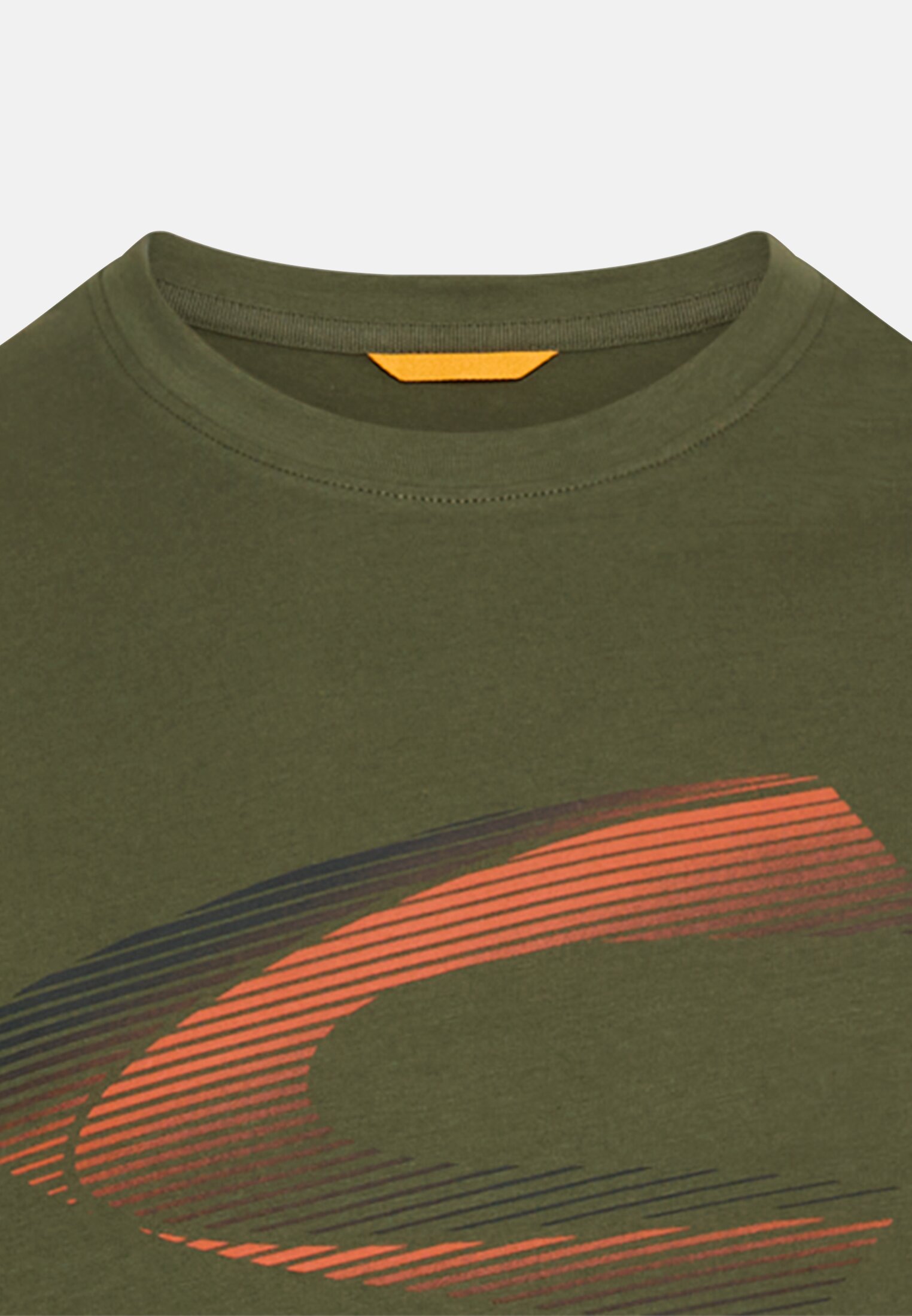 Herren T-Shirt mit Rundhalsausschnitt Waldgrün vorne nah