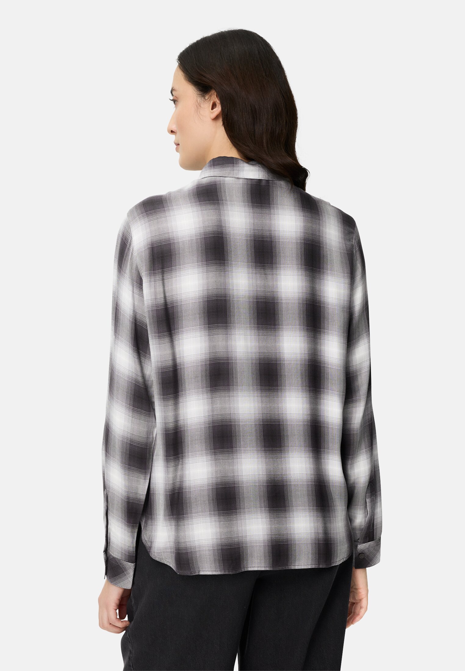 Women Blouse made of pure viscose Gray worn back