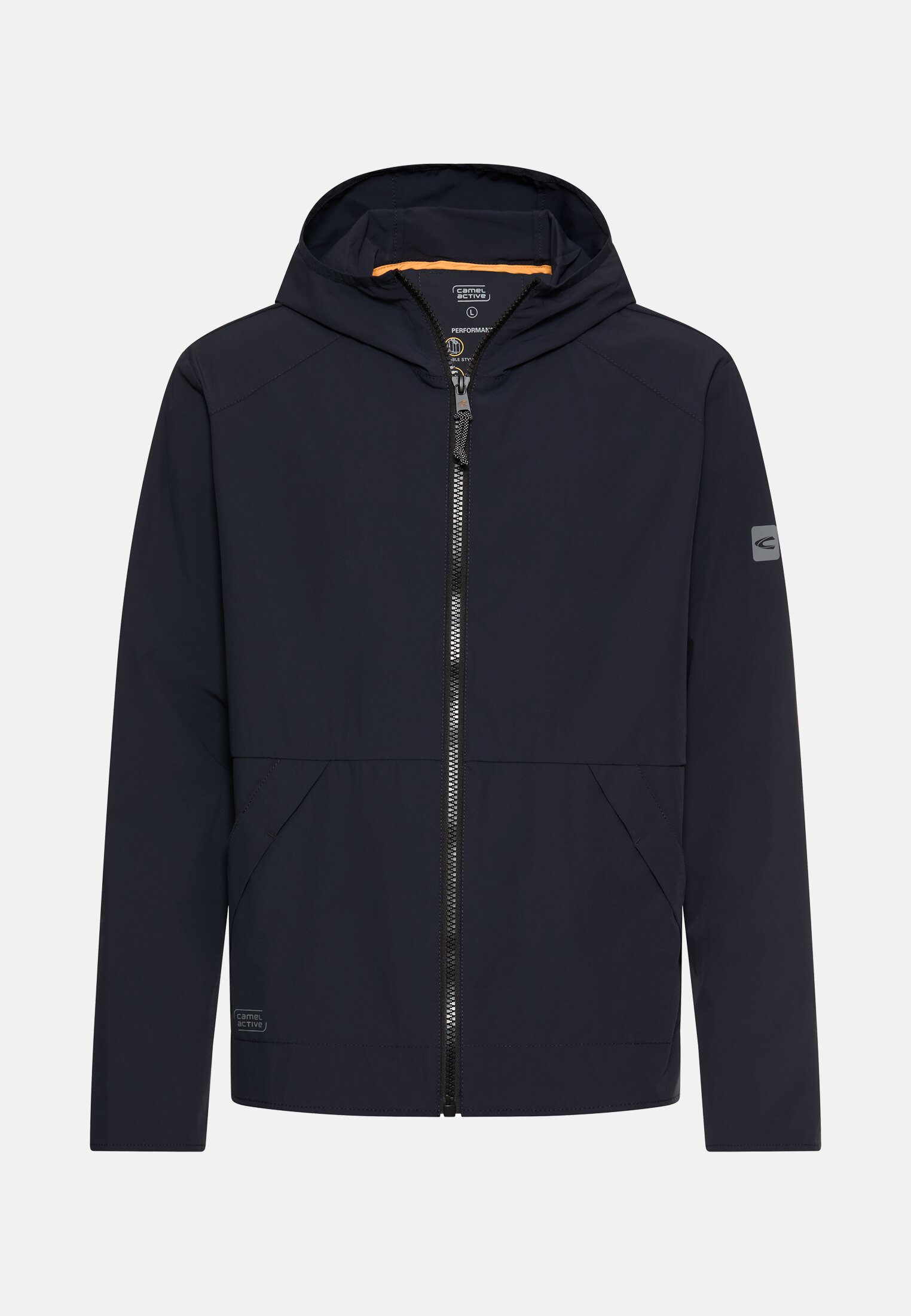 Heren Sweatjack met capuchon Donkerblauw frontaal voor