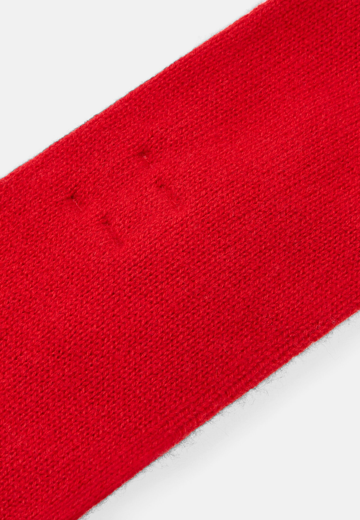 Damen Stirnband aus reinem Kaschmir Rot vorne nah
