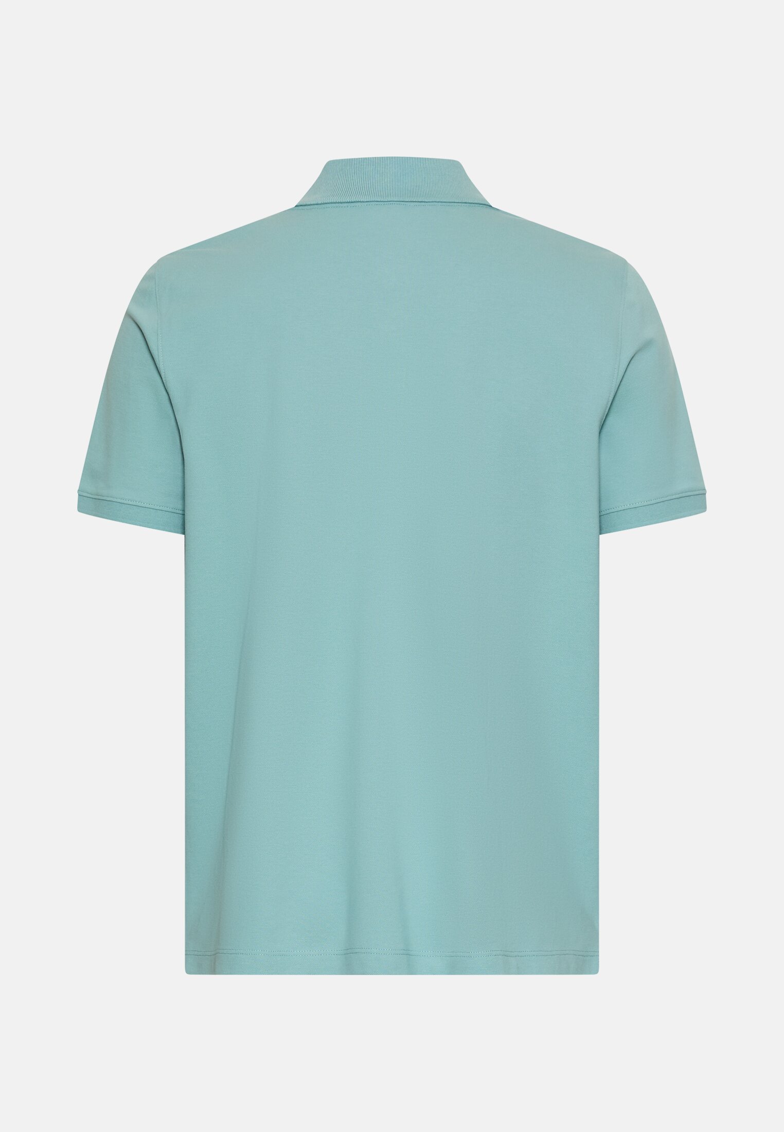 Herren Poloshirt mit Kontrastdetails Ozeangrün frontal hinten