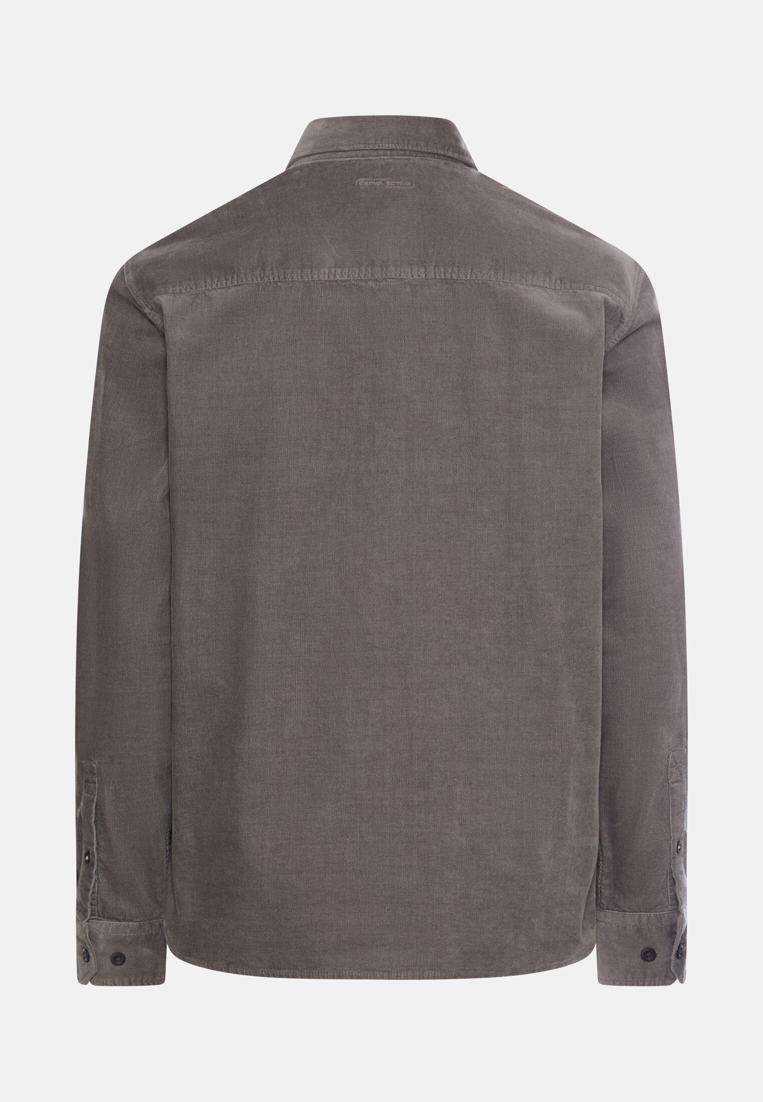 Men Corduroy shirt with 2-way stretch Graphite grey frontal back