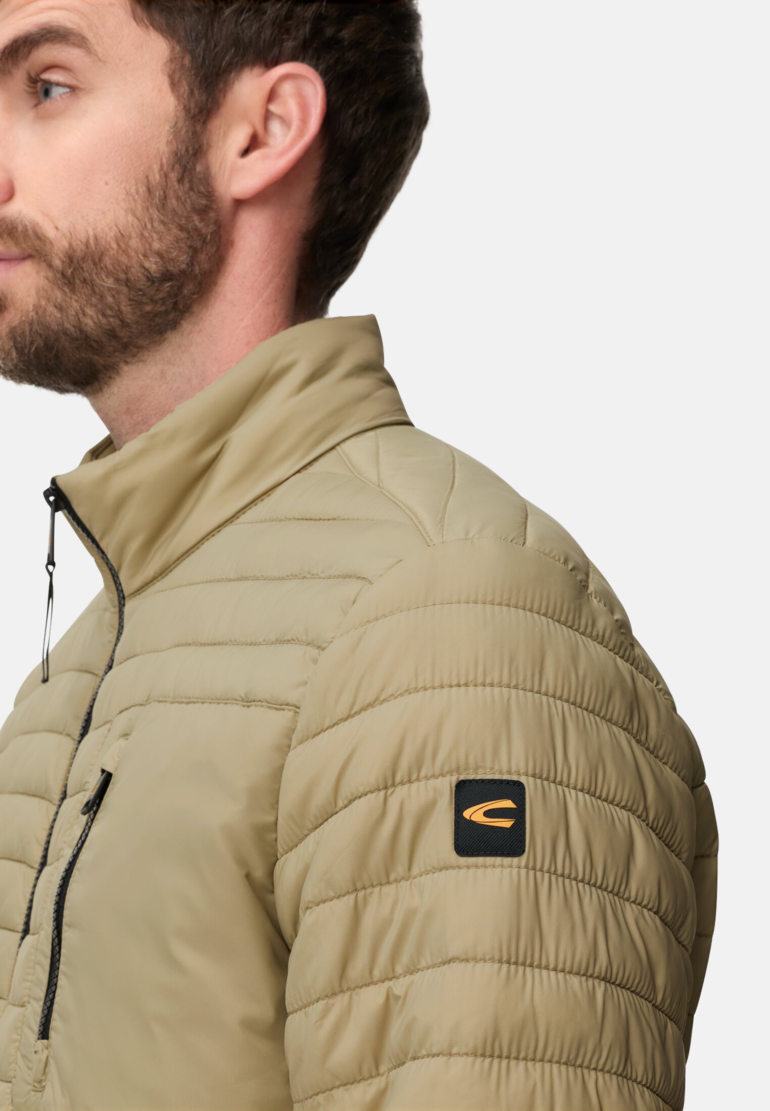 Men Blouson with water-repellent function Khaki worn back